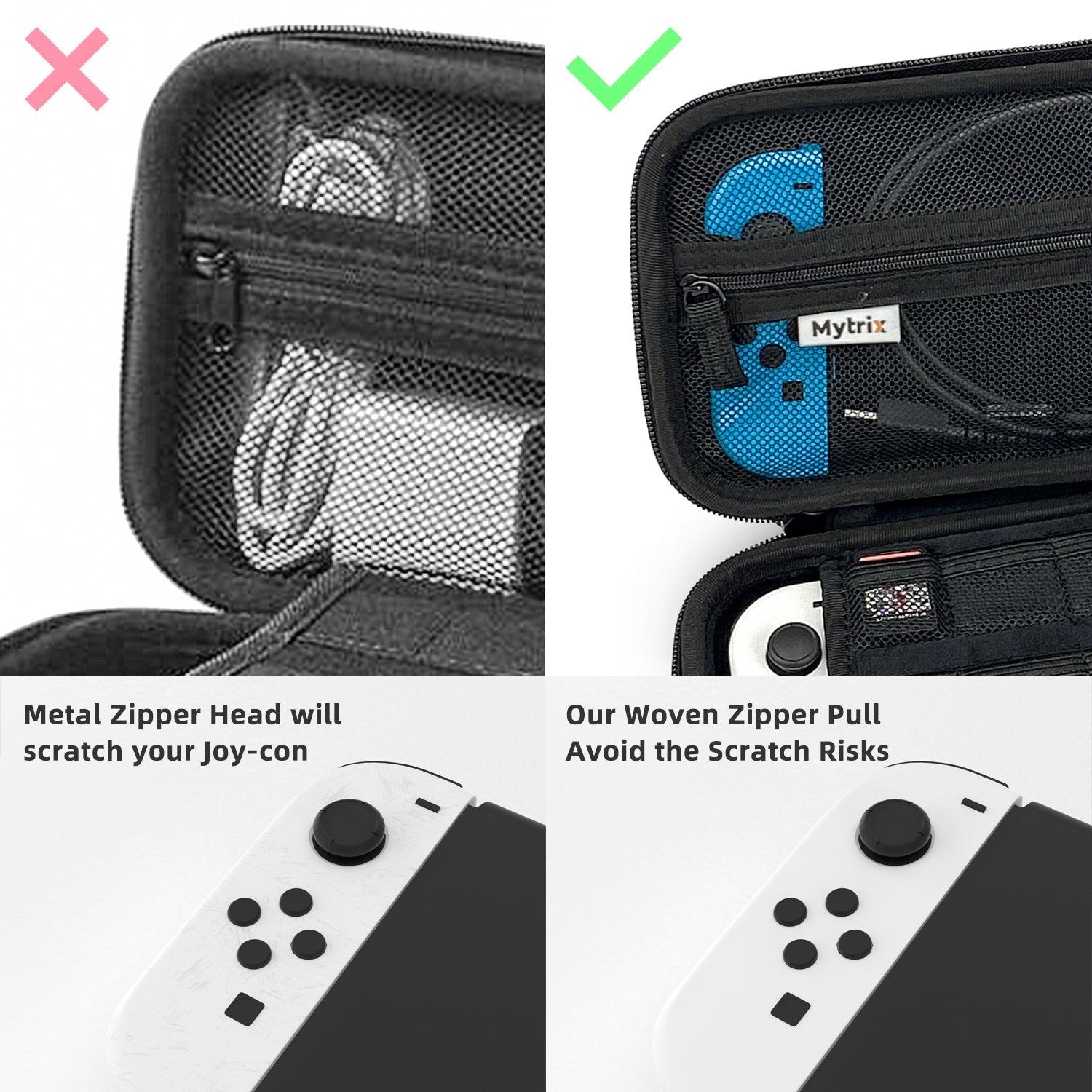 Mytrix Switch Carrying Case for Nintendo Switch & Newest Switch OLED, Japanese Samurai Protective Travel Storage Bag with Pocket & 10 Game Card Slots