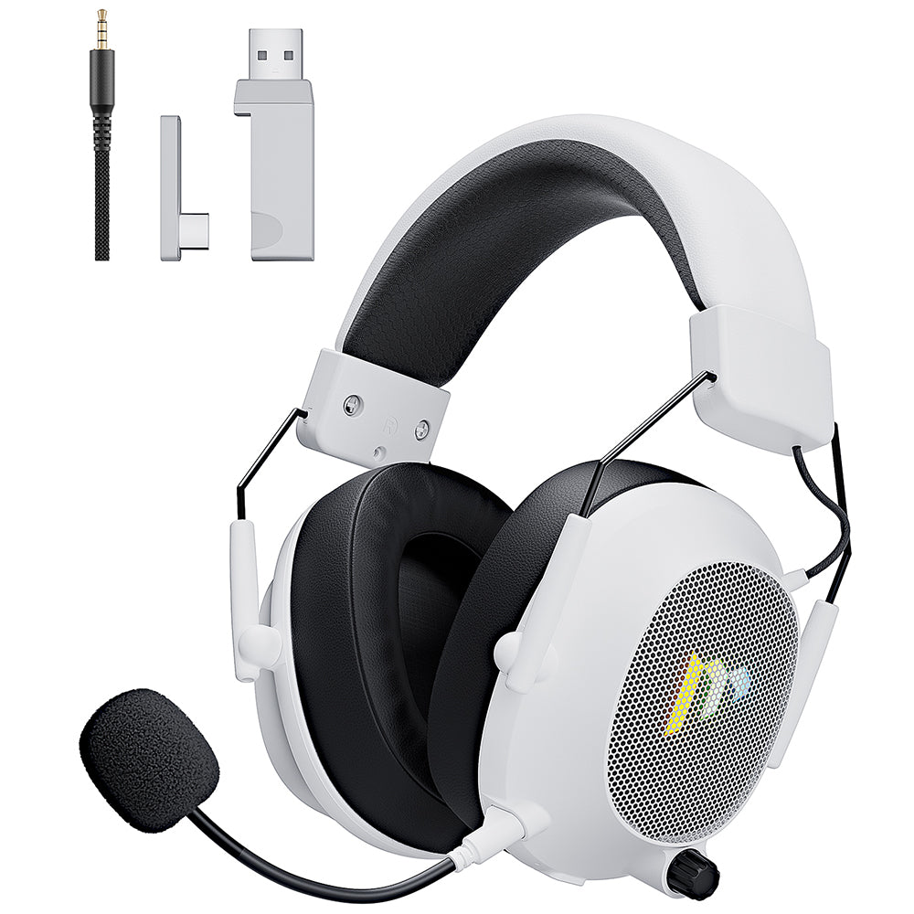 Mytrix Tac Master 2.4GHz Wireless Gaming Headset with Noise Canceling Microphone for PC, PS4, PS5, Mac, Bluetooth 5.3 Gaming Headphones with RGB Light, Surround Sound, 48H Battery (Black) Mytrix Tac Master 2.4GHz Wireless Gaming Headset with Noise Canceling Microphone for PC, PS4, PS5, Mac, Bluetooth 5.3 Gaming Headphones with RGB Light, Surround Sound, 48H Battery (Black)