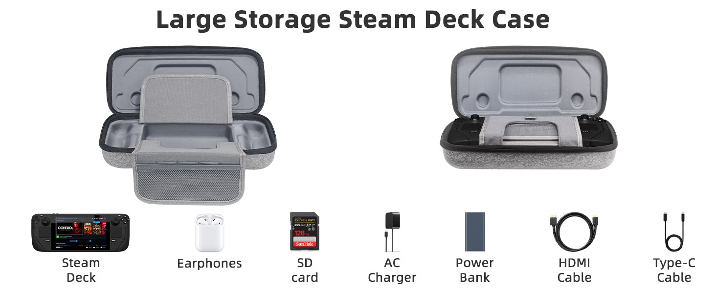 Mytrix Zero-Kirin Steam Deck Protective Travel Carrying Case, Portable Hard Shell Pouch for Steam Deck Console & Accessories