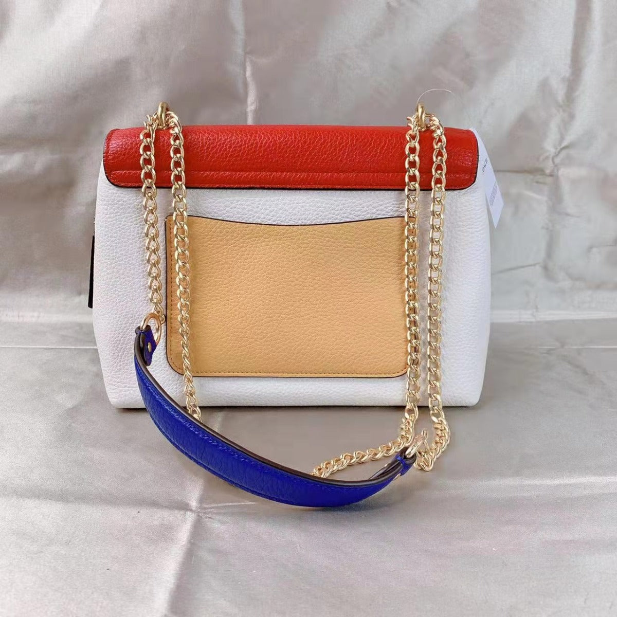 Coach C6786 Tammie Shoulder Bag In Colorblock In Gold/Chalk Electric Red Multi 195031392955
