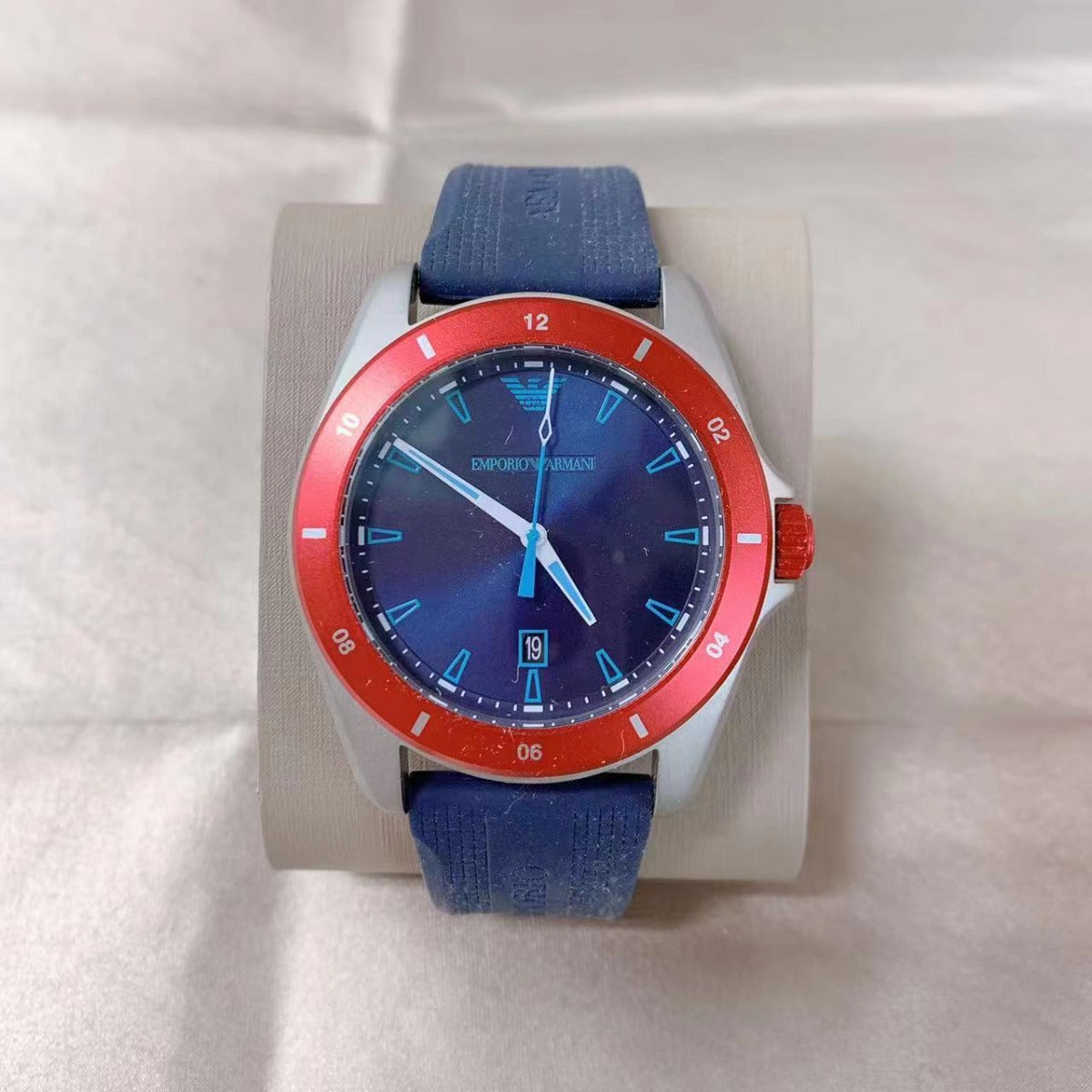 Emporio Armani AR11217 Men's Three Hand Date Blue Silicone Watch 723763277877