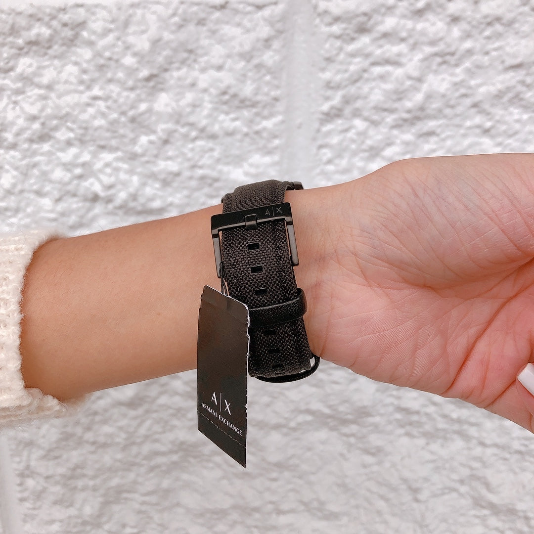 Armani Exchange AX1857 Three-Hand Black Fabric Watch 723763300391