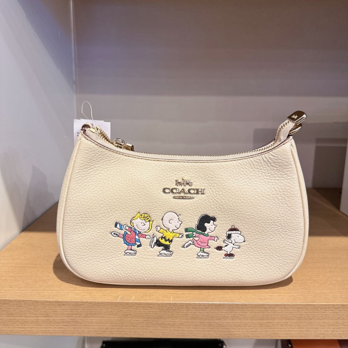 Coach CE861 Coach X Peanuts Teri Shoulder Bag With Snoopy In Gold/Ivory Multi 195031741289