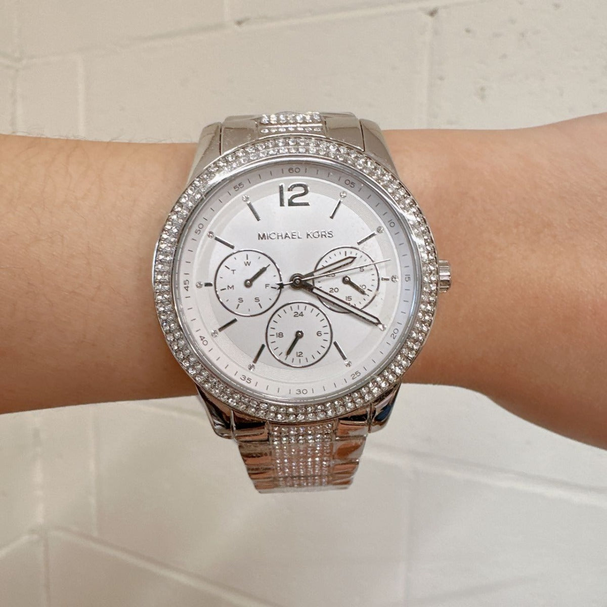 Michael Kors MK7294 Tibby Crystals Silver Tone Multifunction Watch - 796483584518
