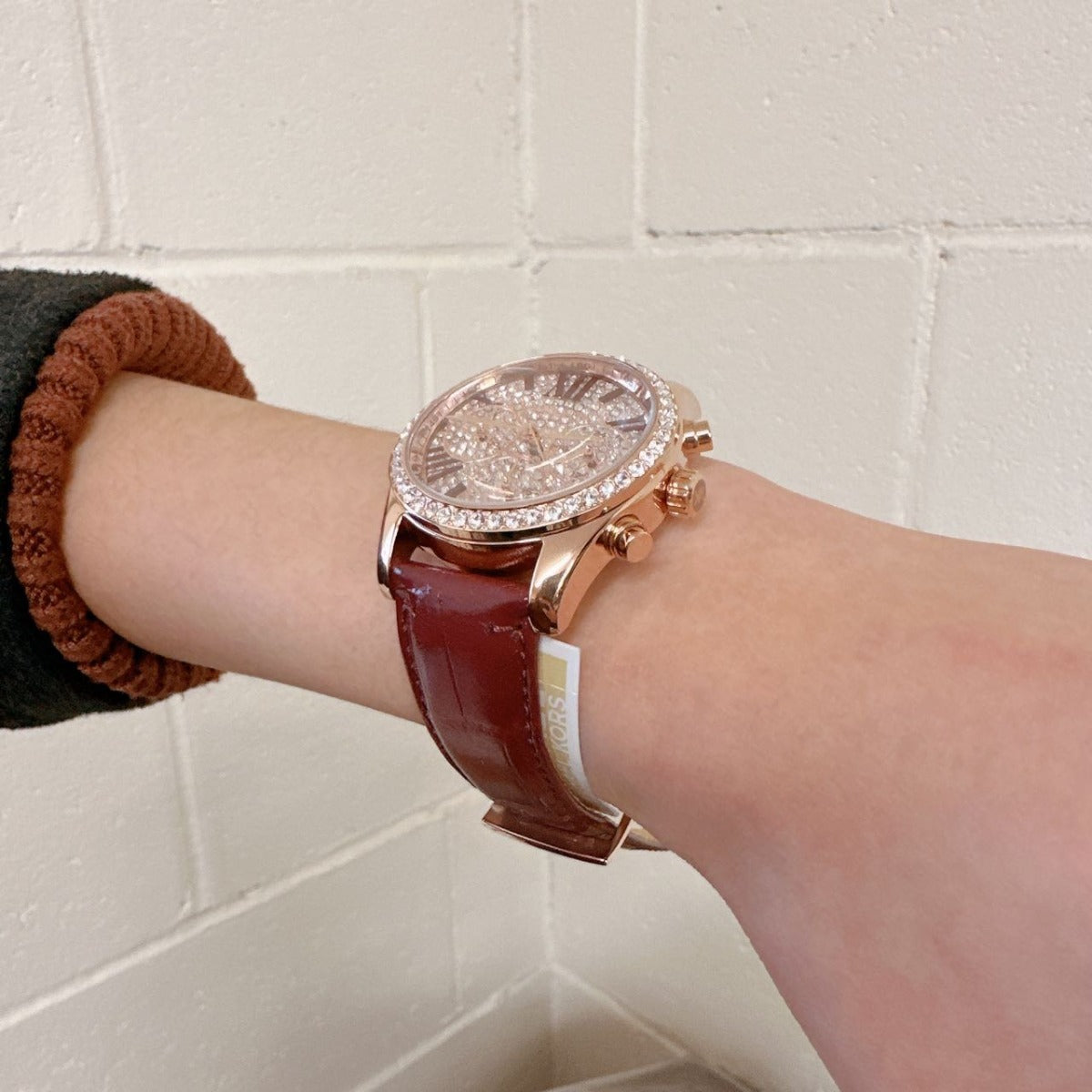 Michael Kors MK2971 Lexington Pave Rose Gold Tone and Crocodile Embossed Leather Watch - 796483577282