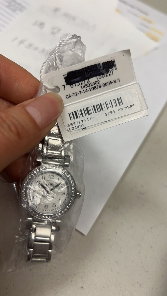 Coach 14502402 Madison Silver Tone Stainless Steel Crystal Glitz Watch - 885997174237