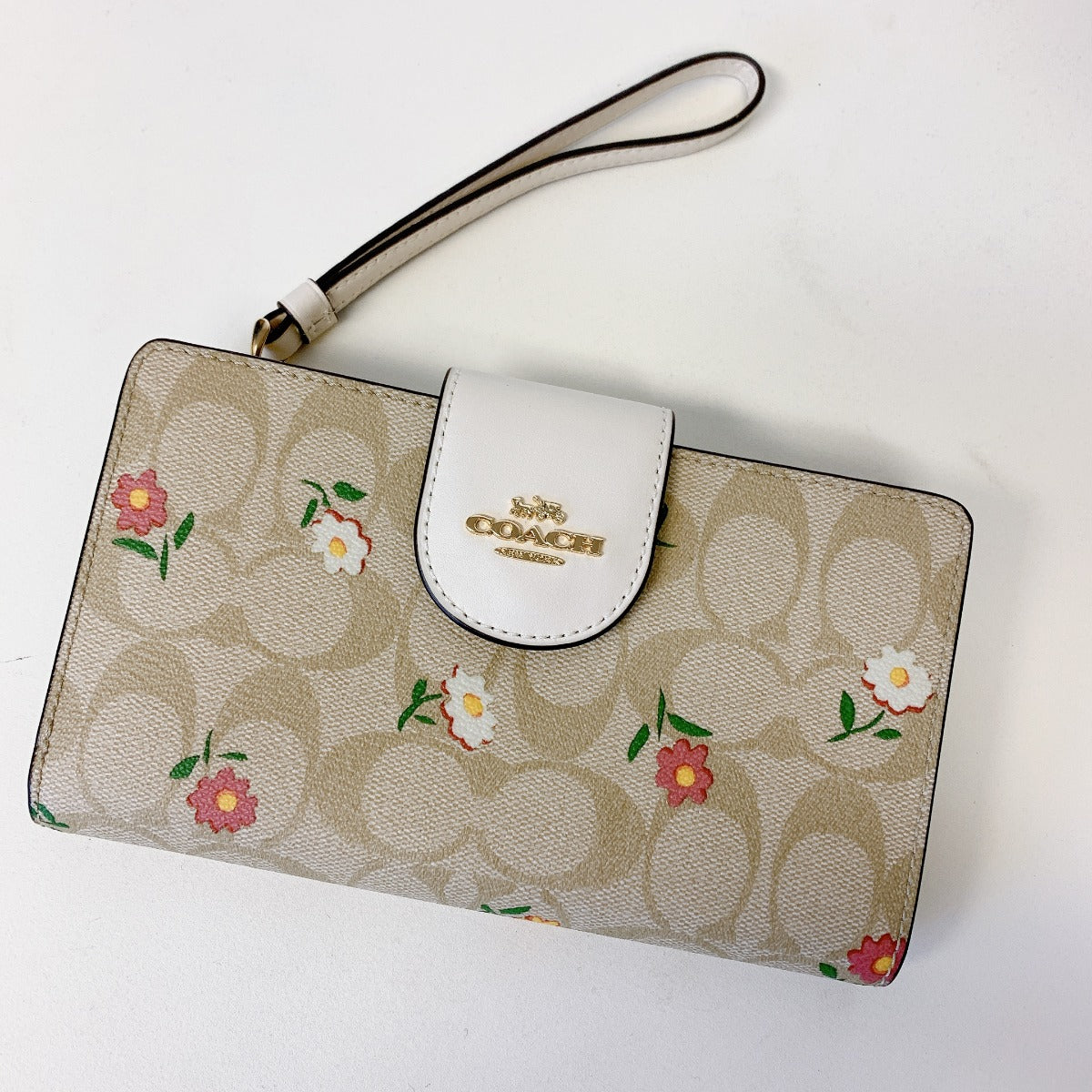 Coach CH476 Tech Wallet In Signature Canvas With Nostalgic Ditsy Print IN Light Khaki Multi 195031866906