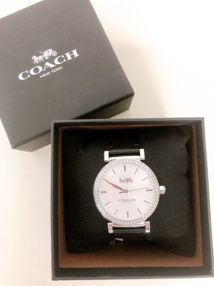 COACH Ladies Madision Watch Silver/White Dial w/60 Crystal Gem Stones 14503868 - 885997424509