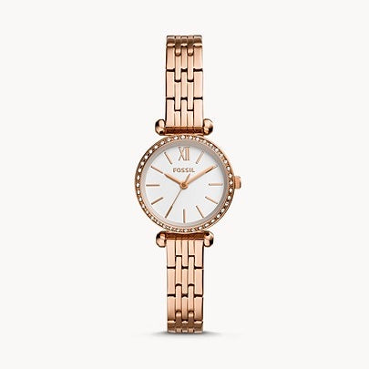 Fossil BQ3502 Tillie Mini Three-Hand Rose Gold-Tone Stainless Steel Watch 796483446892