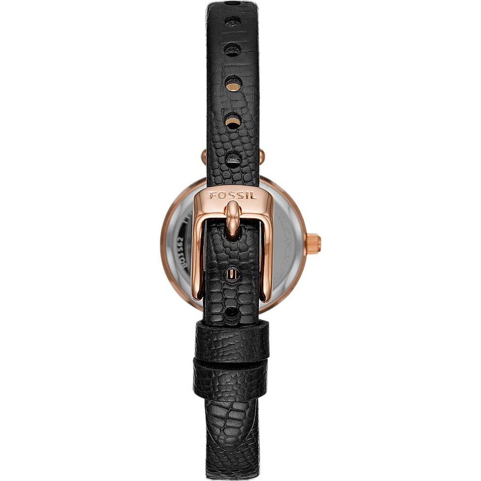 Fossil BQ3562 Kerrigan Mini Three-Hand Black Leather Watch 796483477339