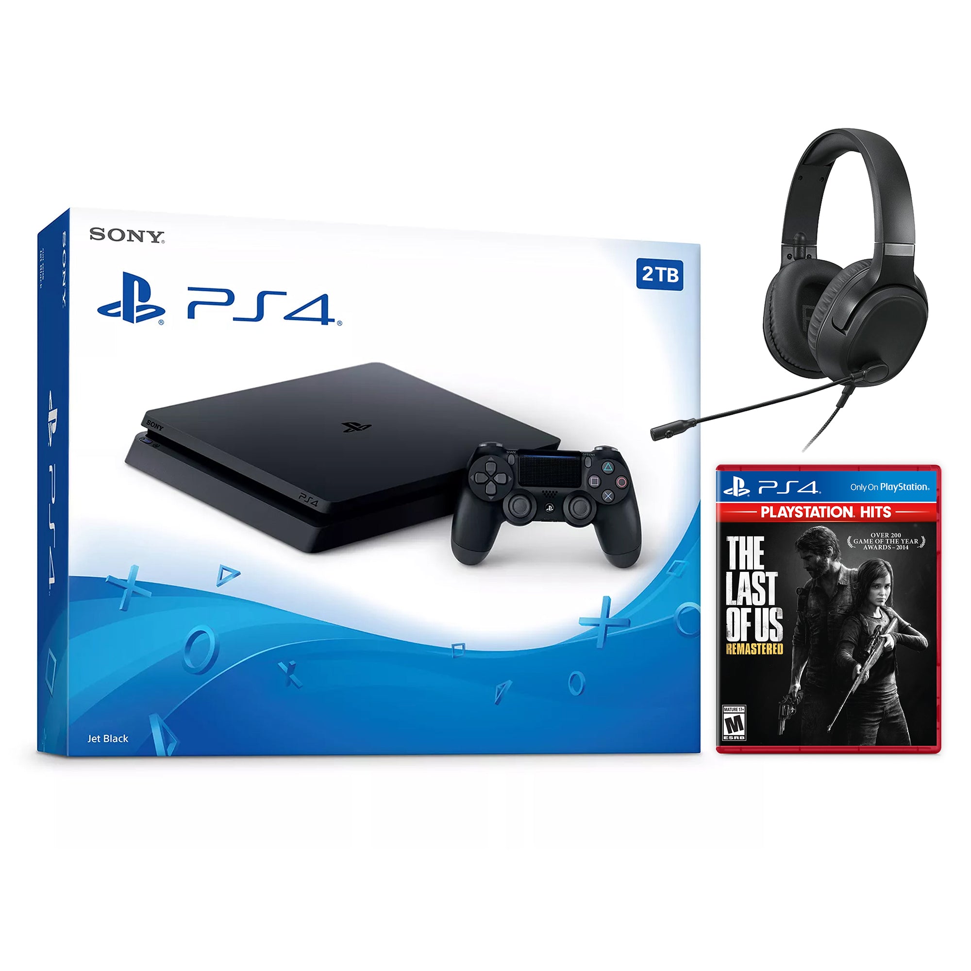 Sony PlayStation 4 Slim Call of Duty Modern Warfare II Bundle Upgrade 2TB HDD PS4 Gaming Console, Jet Black, with Mytrix Chat Headset - Large Capacity Internal Hard Drive Enhanced PS4 Console