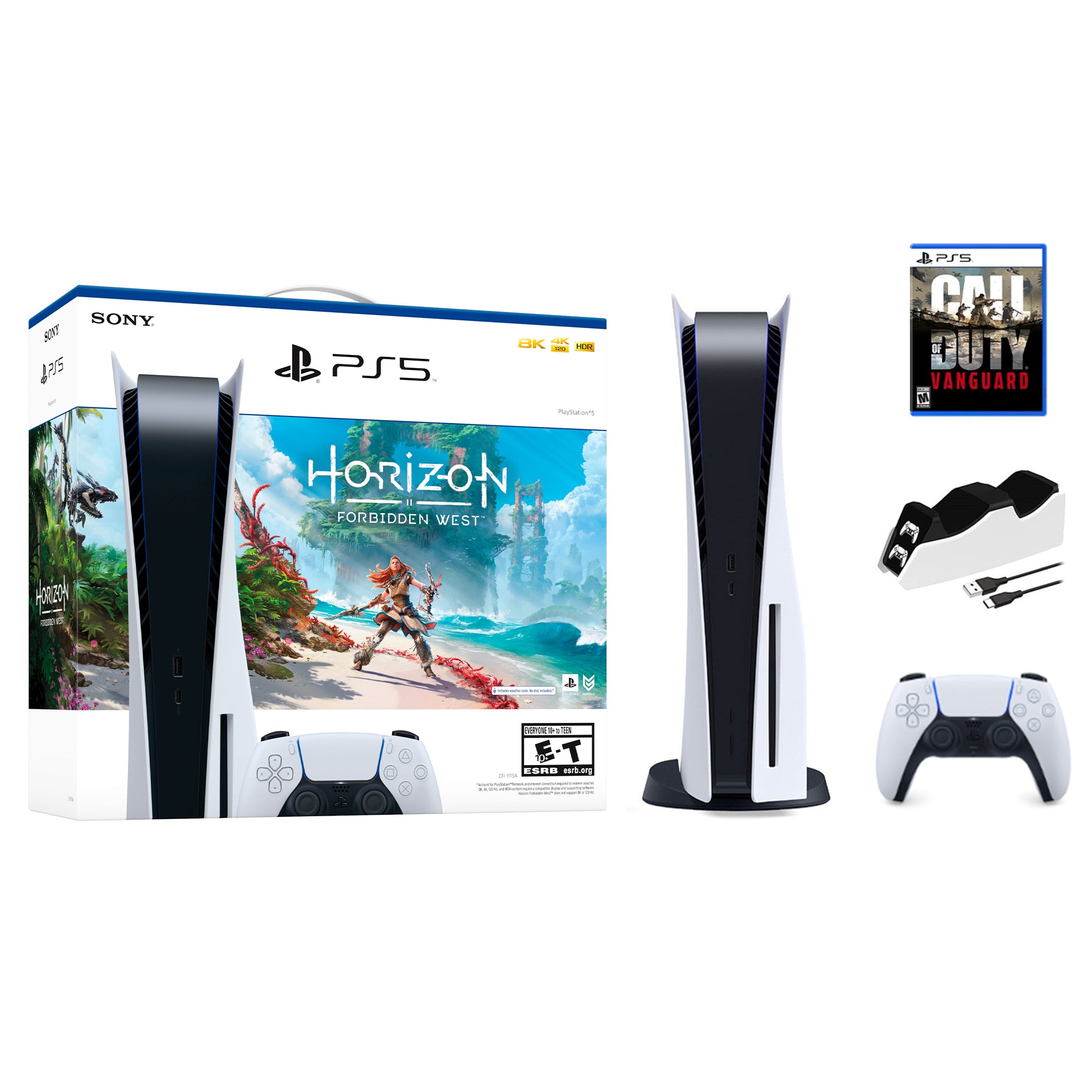 Playstation 5 Horizon Forbidden West Bundle with COD Vanguard and Mytrix Controller Charger