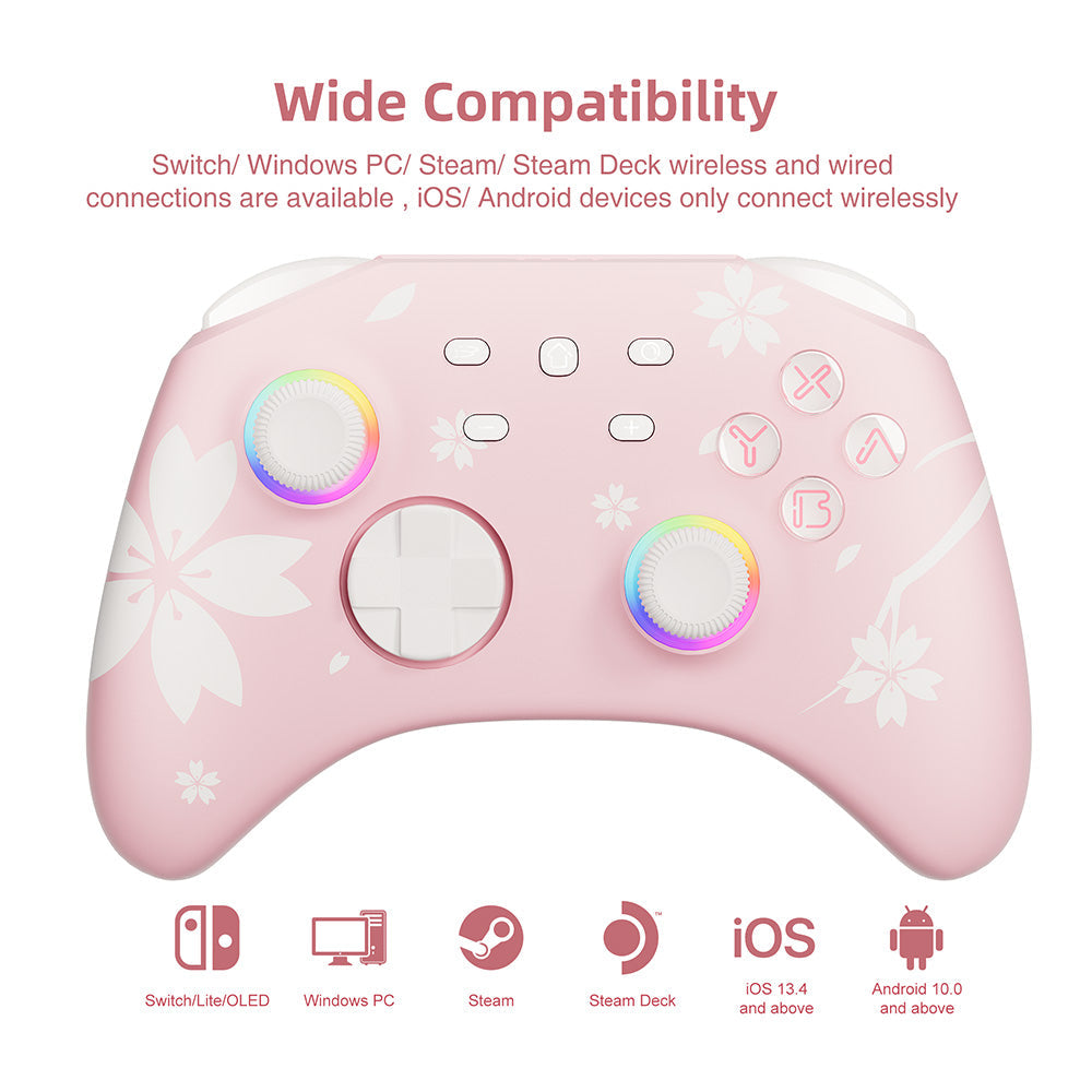 Mytrix Pro Wireless Controller Sakura Pink for switch,pc,steam