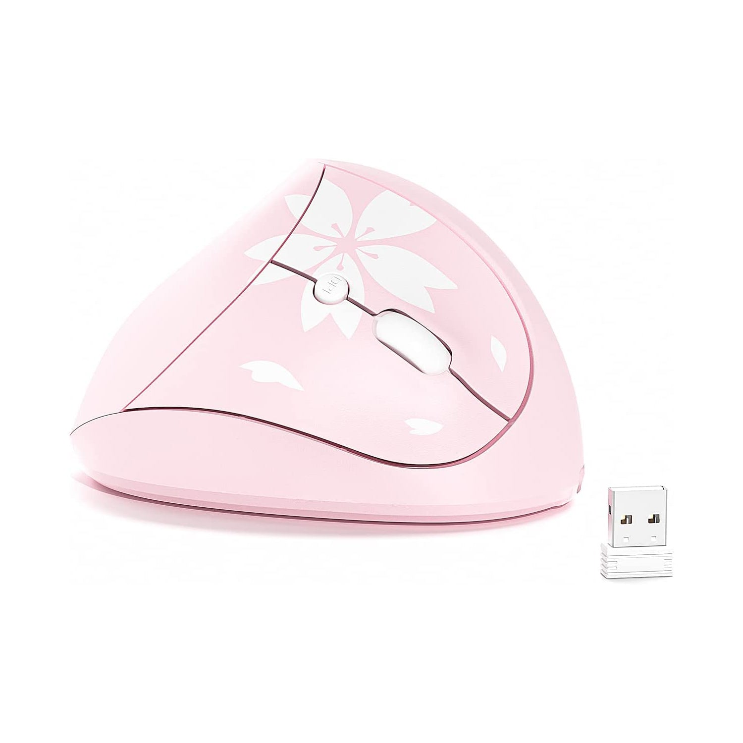 Cherry Blossom Pink Wireless Vertical Mouse