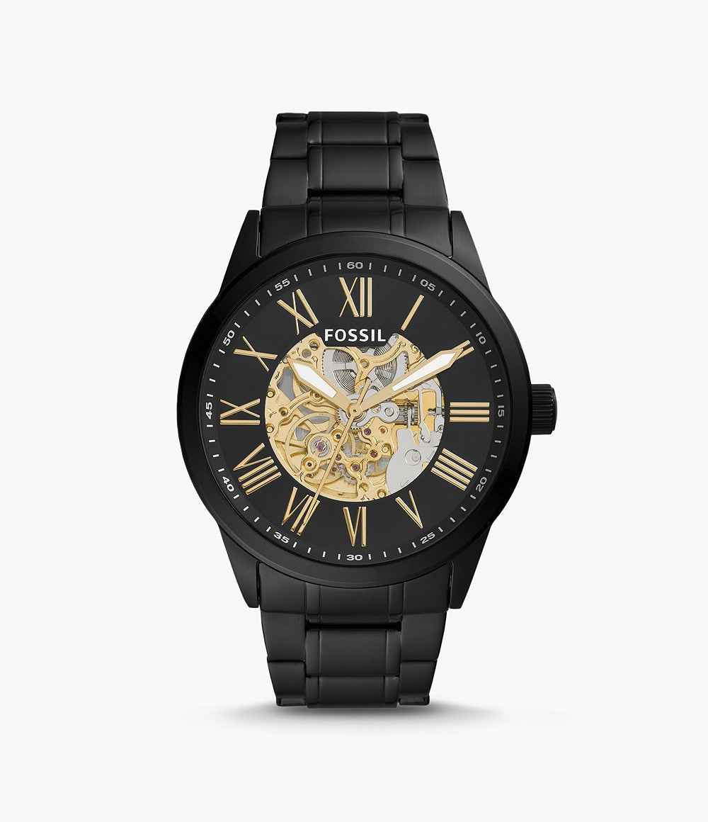 Fossil BQ2092 Flynn Automatic Black Stainless Steel Men's Watch 796483215290