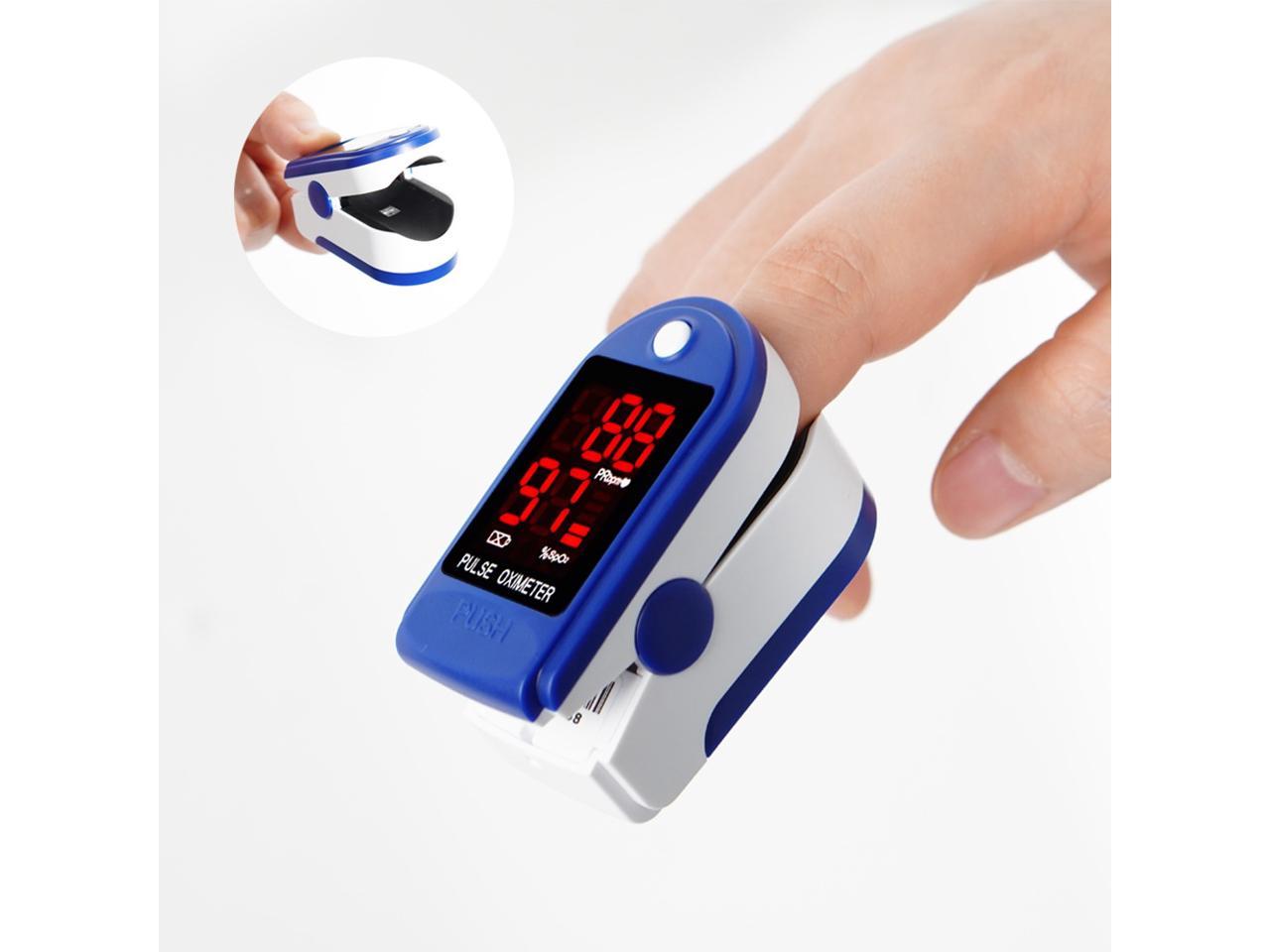 Contec CMS50DL Fingertip Pulse Oximeter, Blood Oxygen Saturation Monitor (SpO2) with Pulse Rate Measurements and  Bar Graph, Digital LED Display, Blue