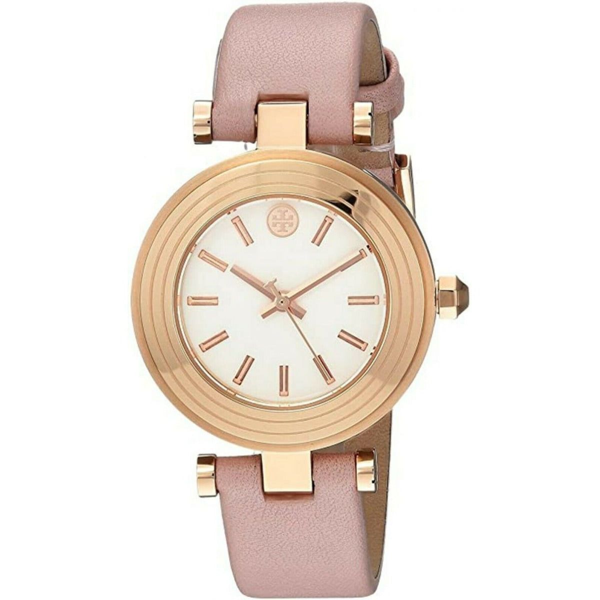 TORY BURCH TBW9008 CLASSIC T ROSE GOLD PINK LEATHER WOMEN'S WATCH - 796483340947