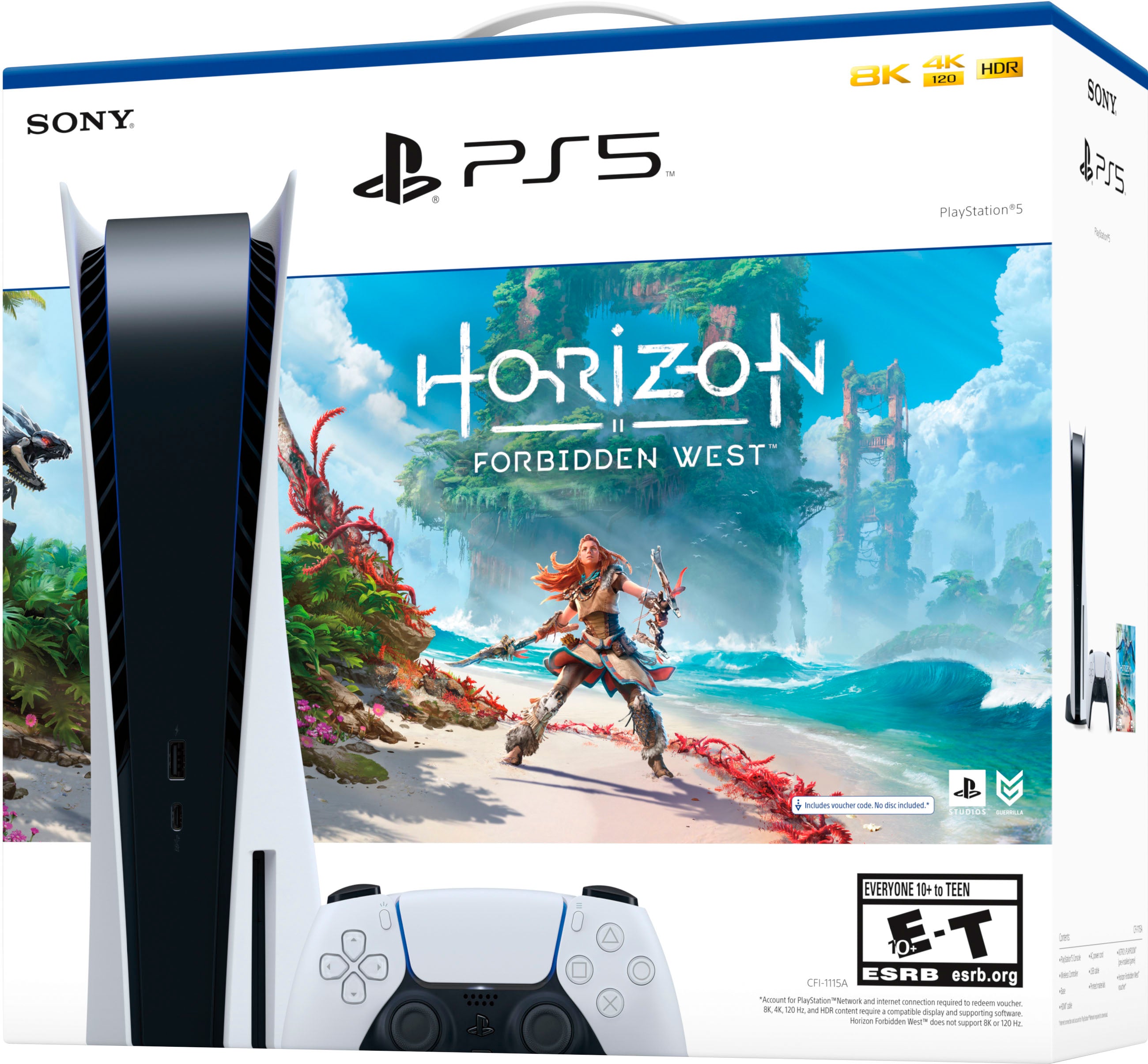 Playstation 5 1.8TB Upgraded Horizon Forbidden West Bundle with AC Valhalla and Mytrix Controller Charger