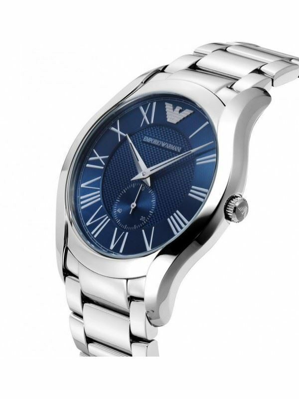 Armani AR11085 Mens Gents Watch Silver Stainless Steel Strap Blue Dial 723763259095