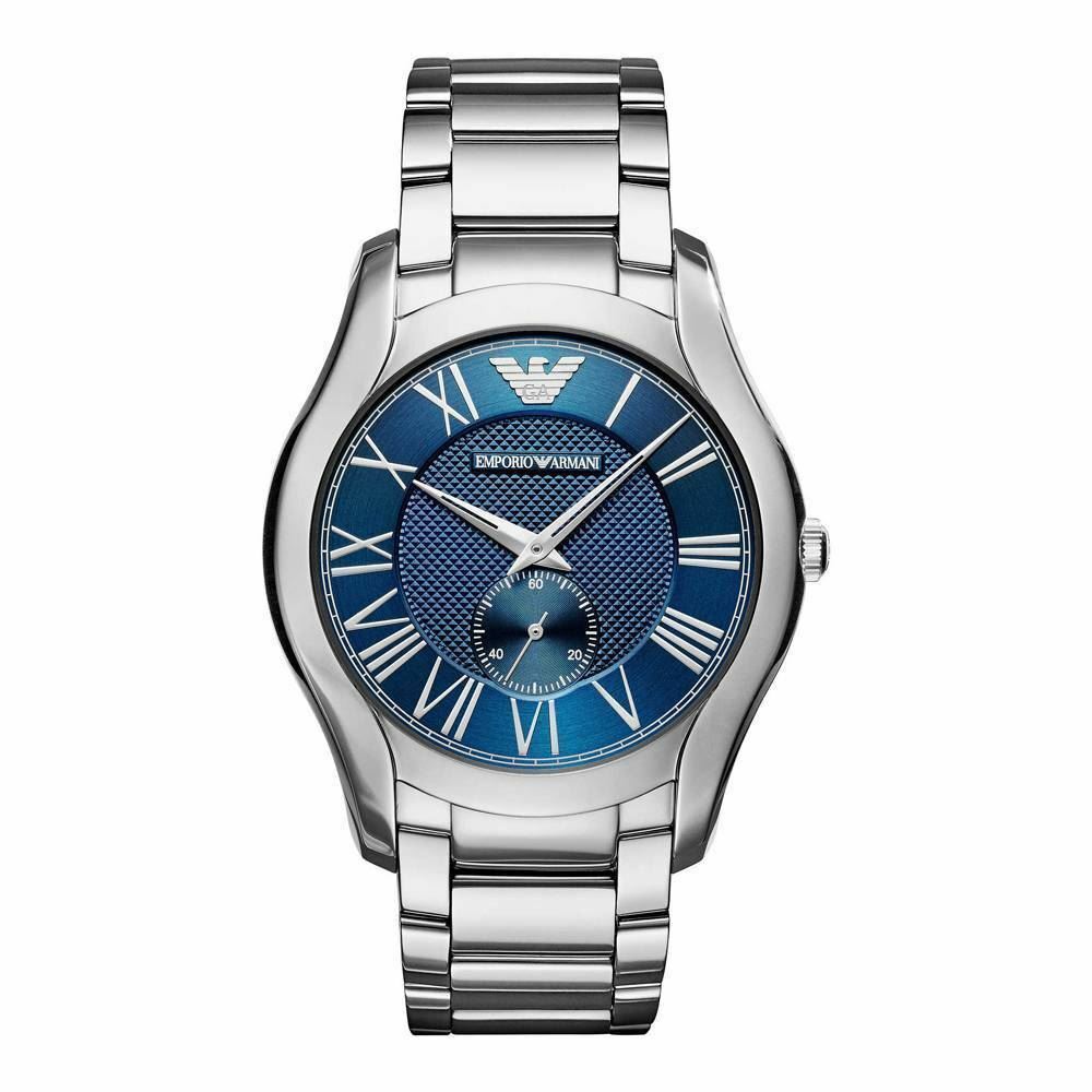 Armani AR11085 Mens Gents Watch Silver Stainless Steel Strap Blue Dial 723763259095