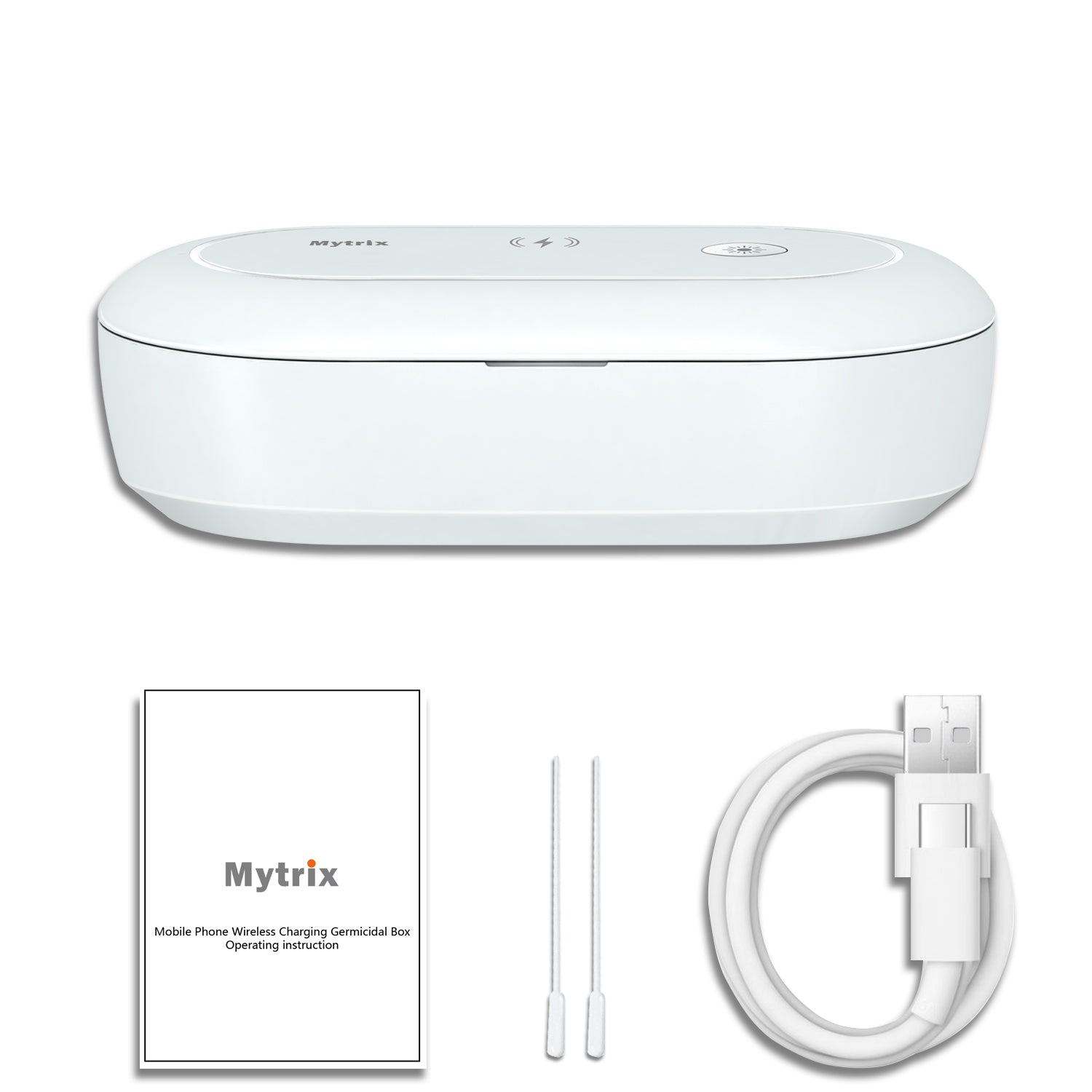 Mytrix Portable UV Sterilizer Box, Ozone Sanitization, Wireless Fast Charging Box with Aroma Diffuser, Multi-functional Box for Smart Phone, Jewelry, Glasses, Watches, 2 year Warranty