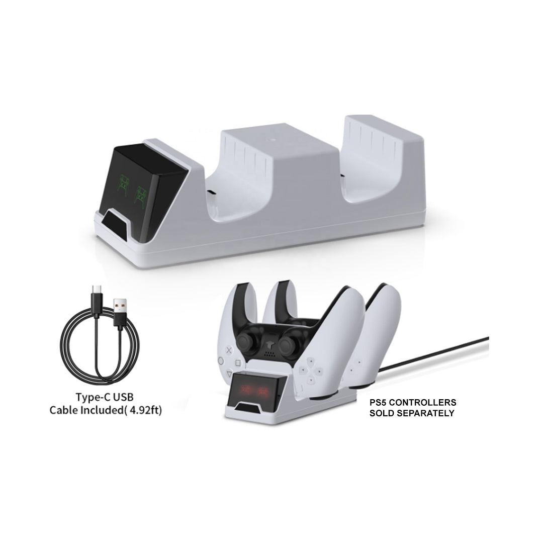 PlayStation 5 Digital Edition with Two Controllers White and Gray Camouflage DualSense and Mytrix Dual Controller Charger - PS5 Gaming Console PlayStation 5 Digital Edition with Two Controllers White and Gray Camouflage DualSense and Mytrix Dual Controller Charger - PS5 Gaming Console