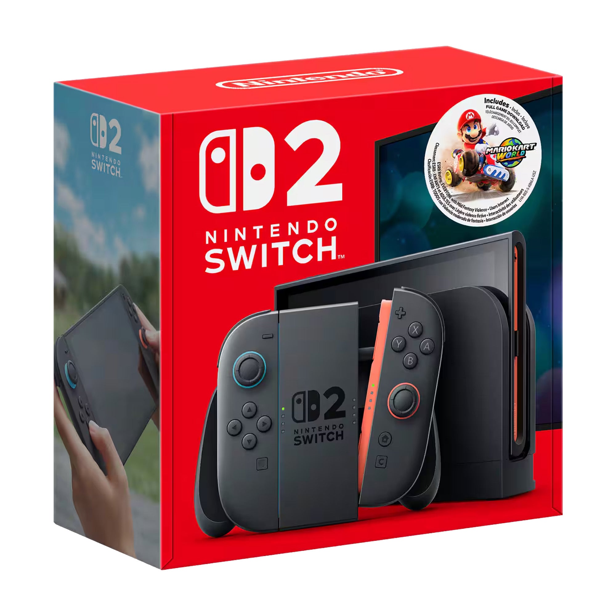 Nintendo Switch 2 Mario Kart World Bundle 256GB 7.9-Inch 1080P Screen, Joy-Con 2 with Mouse Sensor, Dock, with Microfiber Cleaning Cloth & Screen Protector