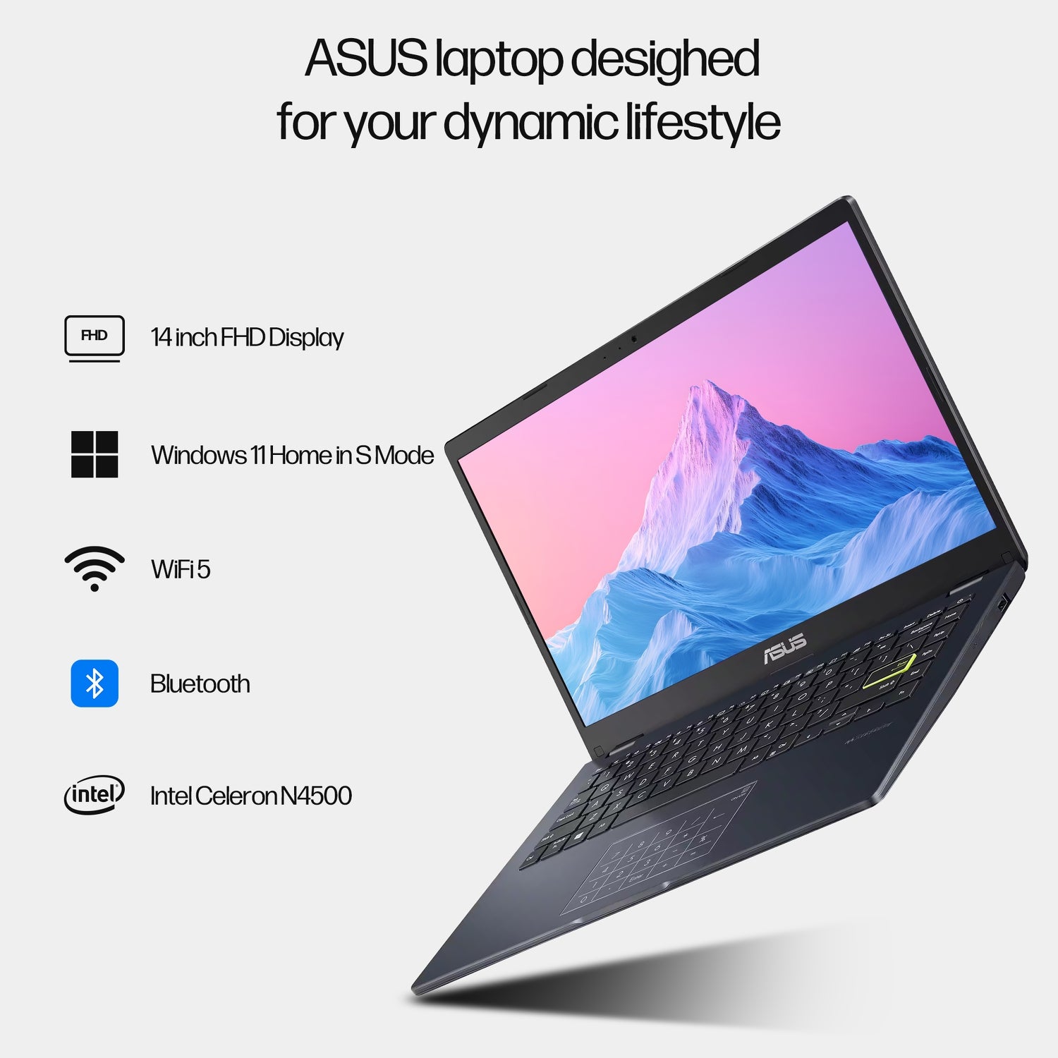 ASUS Vivobook Go 14 inch FHD Laptop for Business & Student, Intel Celeron, 4GB DDR4 RAM, 128GB eMMC + 512GB Portable SSD, 1-Year of Microsoft 365, Wi-Fi, Webcam, NumberPad, HDMI, 5-in-1 Hub, Win 11