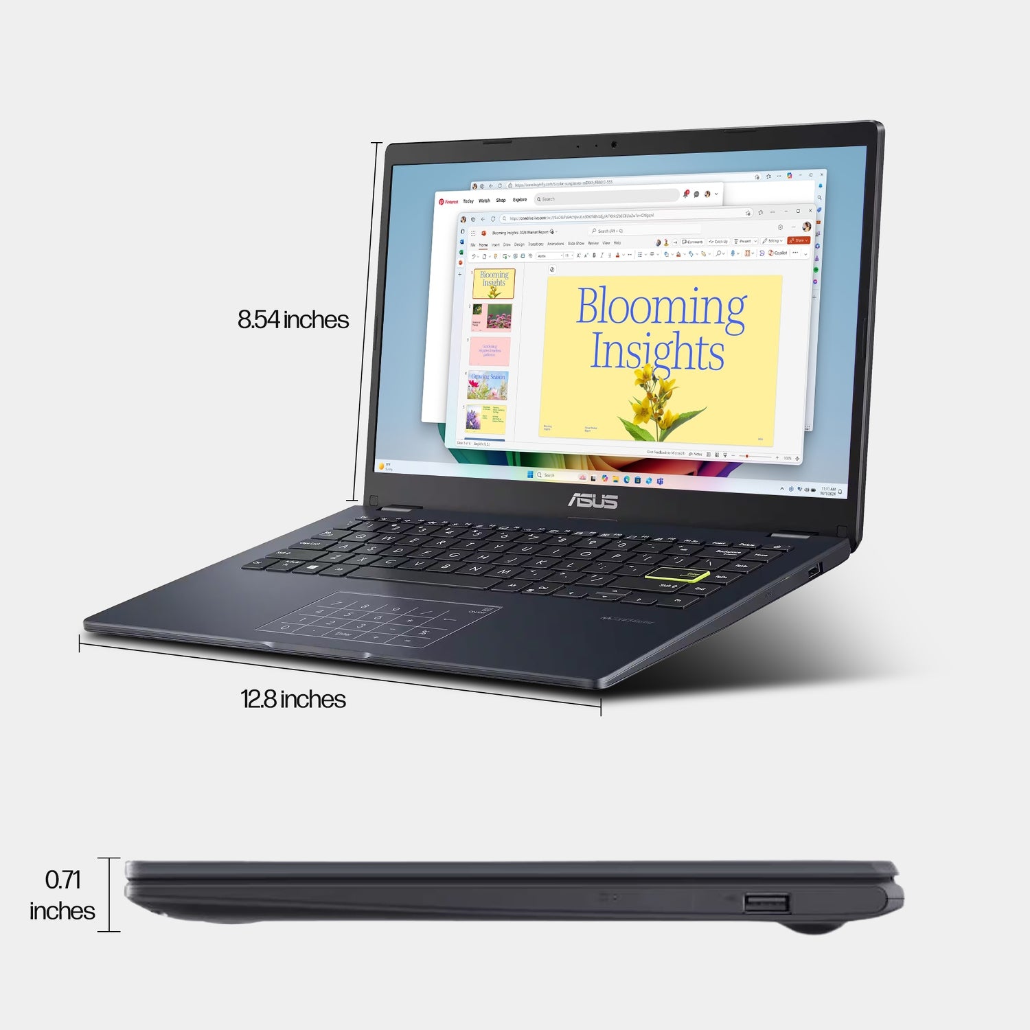 ASUS Vivobook Go 14 Laptop, 14” FHD Display, Intel Celeron N4500, 4GB DDR4 RAM, 128GB eMMC + 256GB Portable SSD, Wi-Fi & Bluetooth, Webcam, NumberPad, USB-C, w/HDMI Cable + 5-in-1 Hub, Win 11 Home