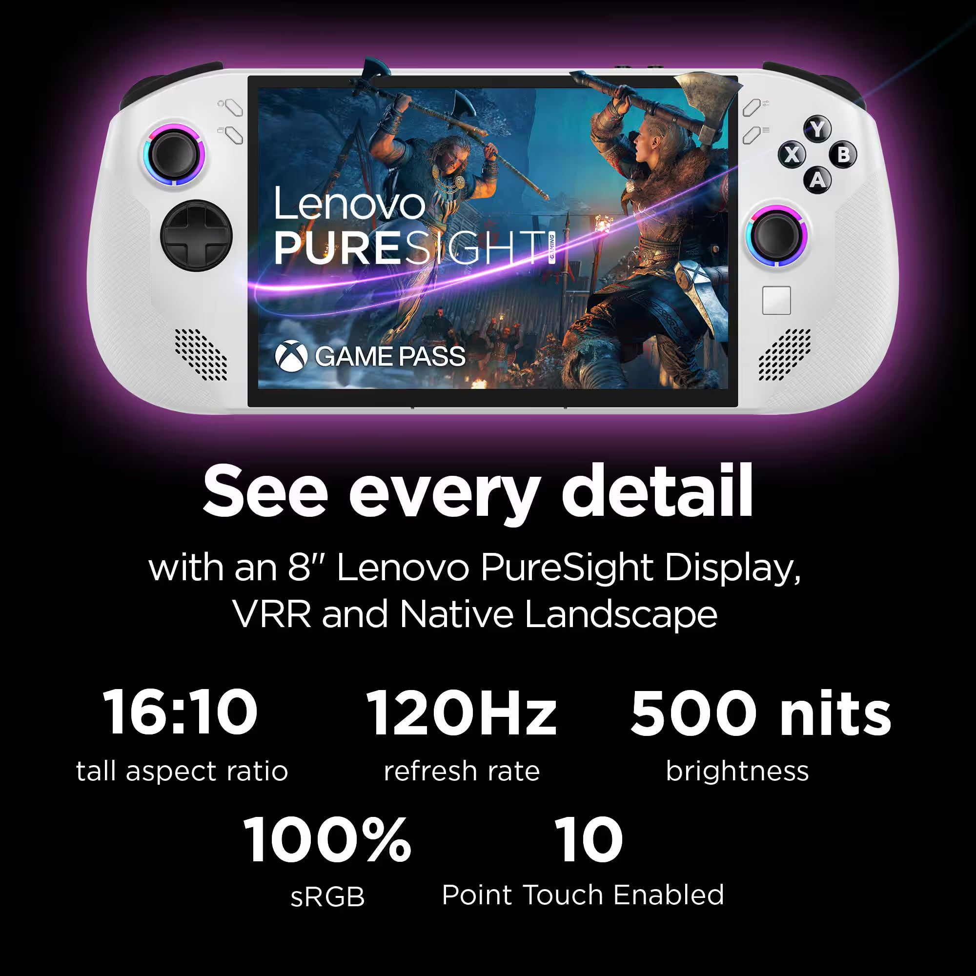 Lenovo Legion Go S 512GB Gaming Handheld 8-inch Touchscreen 120Hz WUXGA AMD Ryzen Z2 Go CPU, Mytrix Zero-Kirin Wireless Pro Controller, Hub, Keyboard & Mouse Combo, 7 in 1 Bundle