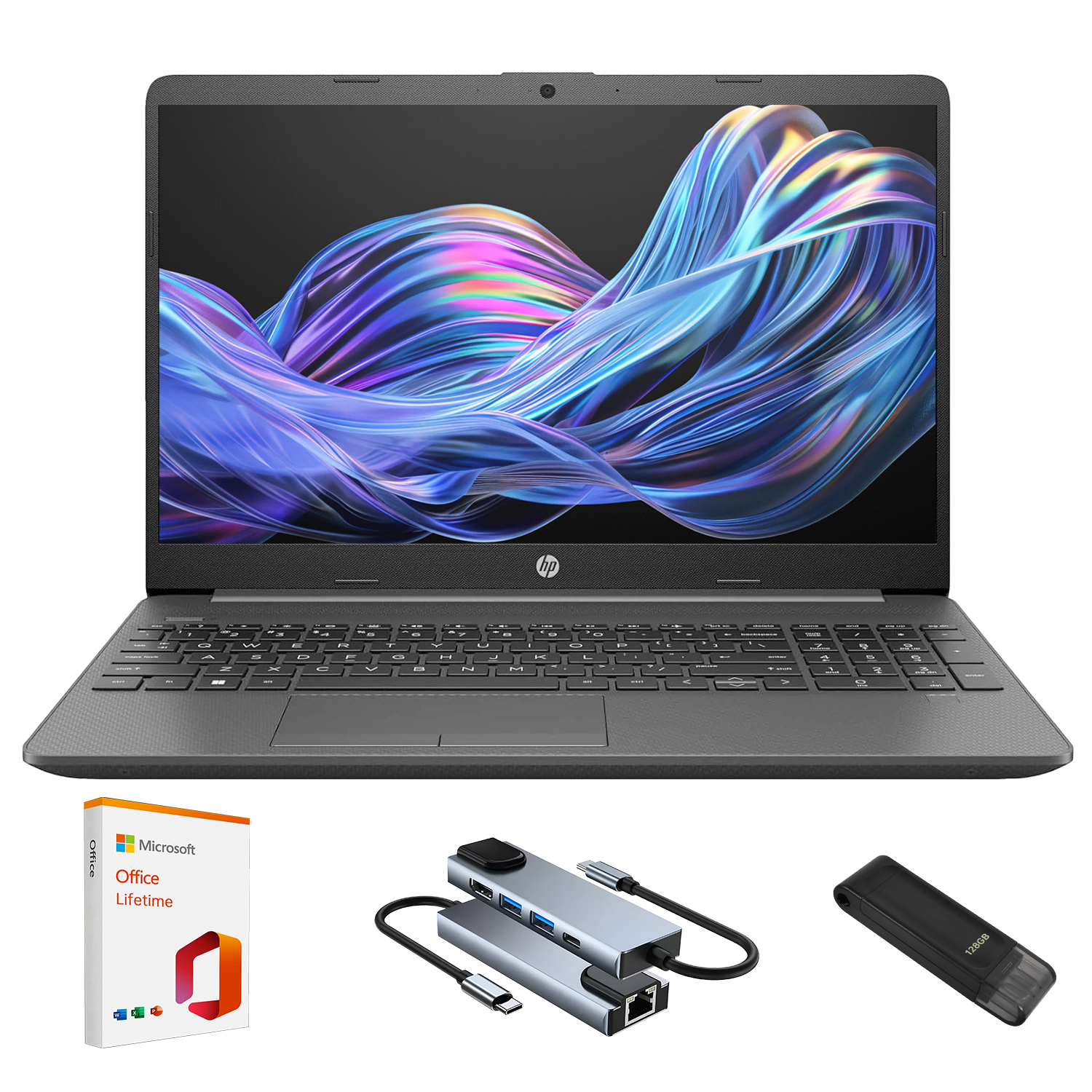 HP 255 G10 15.6 inch Business Laptop, AMD Ryzen 7 7730U, 15.6