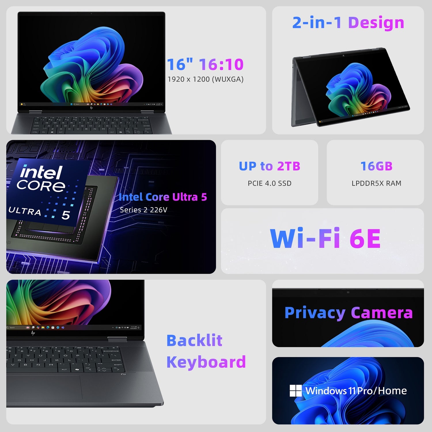 HP 2025 New 2-in-1 Laptop, OmniBook X Flip 16