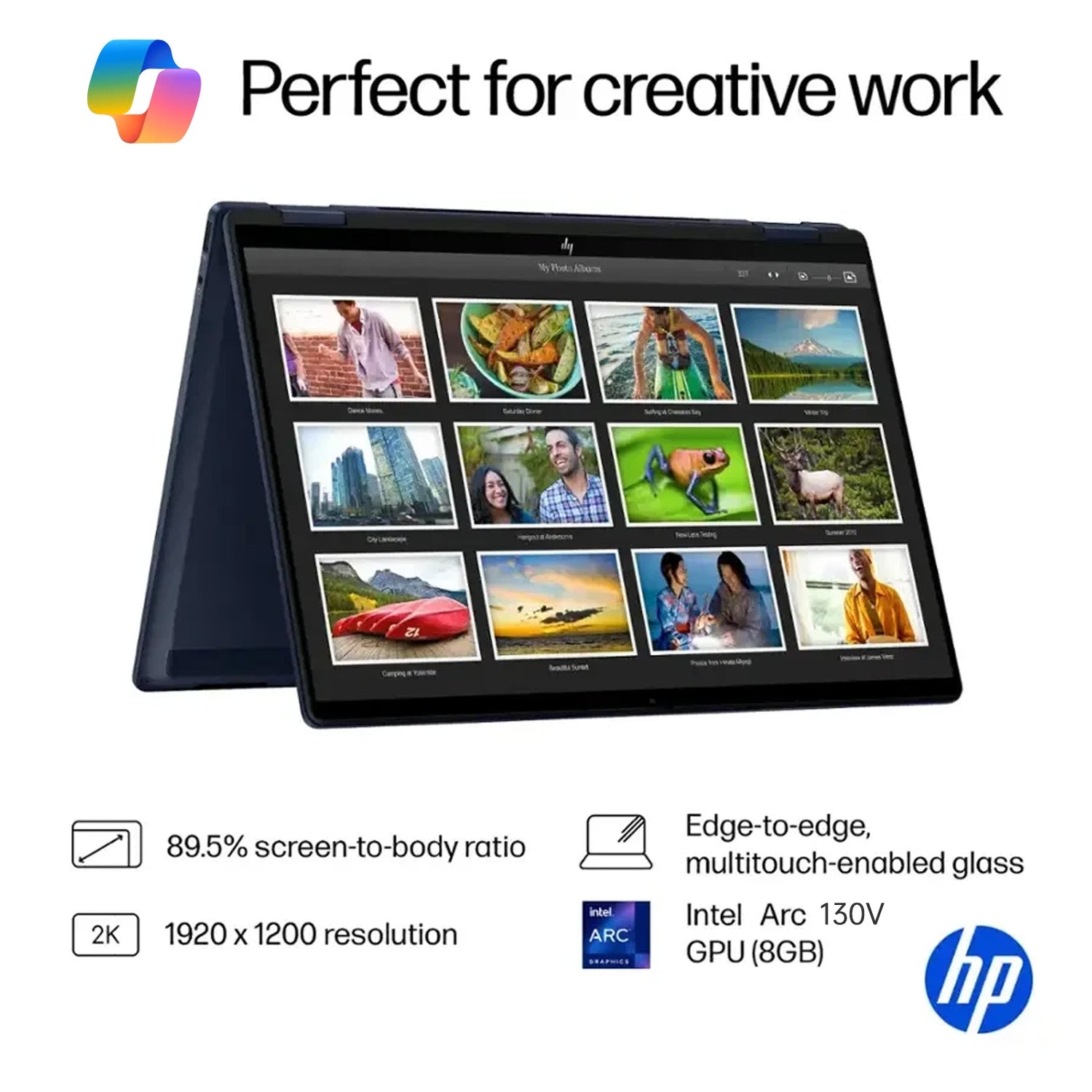 HP Omnibook X Flip 2 in 1 14’’ 2K Touchscreen Laptop, Convertible Laptop 16GB DDR5 RAM 512GB SSD, Intel Core Ultra 5, Intel Arc 130V GPU, Thunderbolt 4, Windows 11 Pro, Office 365 with Microsoft Pen