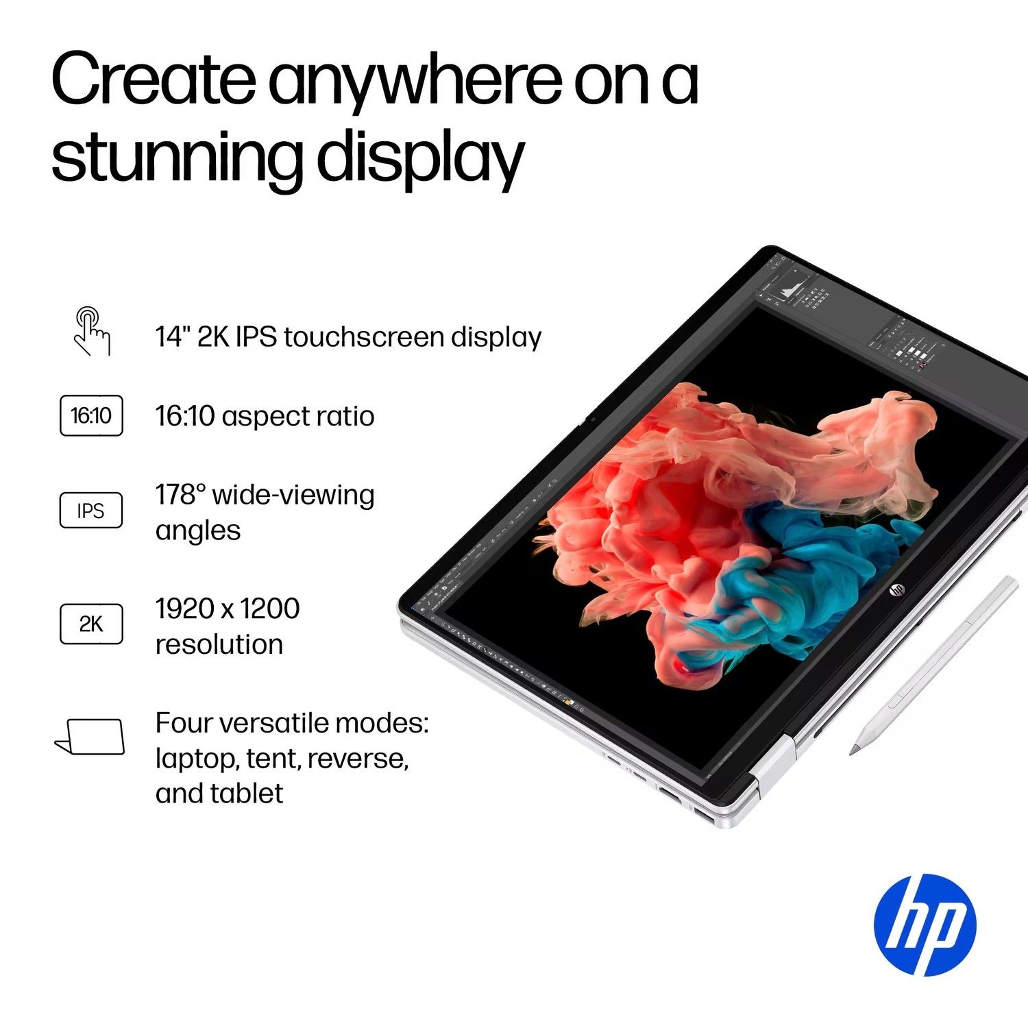 HP Omnibook 5 Flip 2 in 1 Laptop, 14