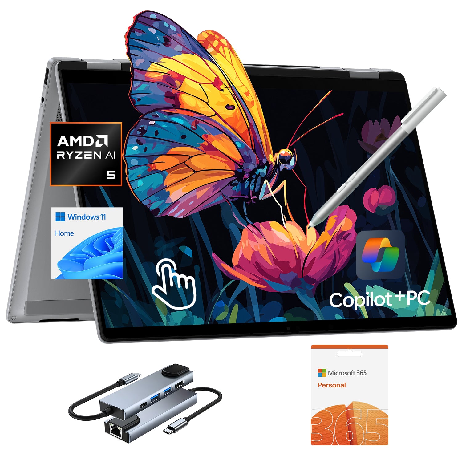 HP OmniBook X Flip Copilot+ PC Laptop Computer, 2-in-1 16