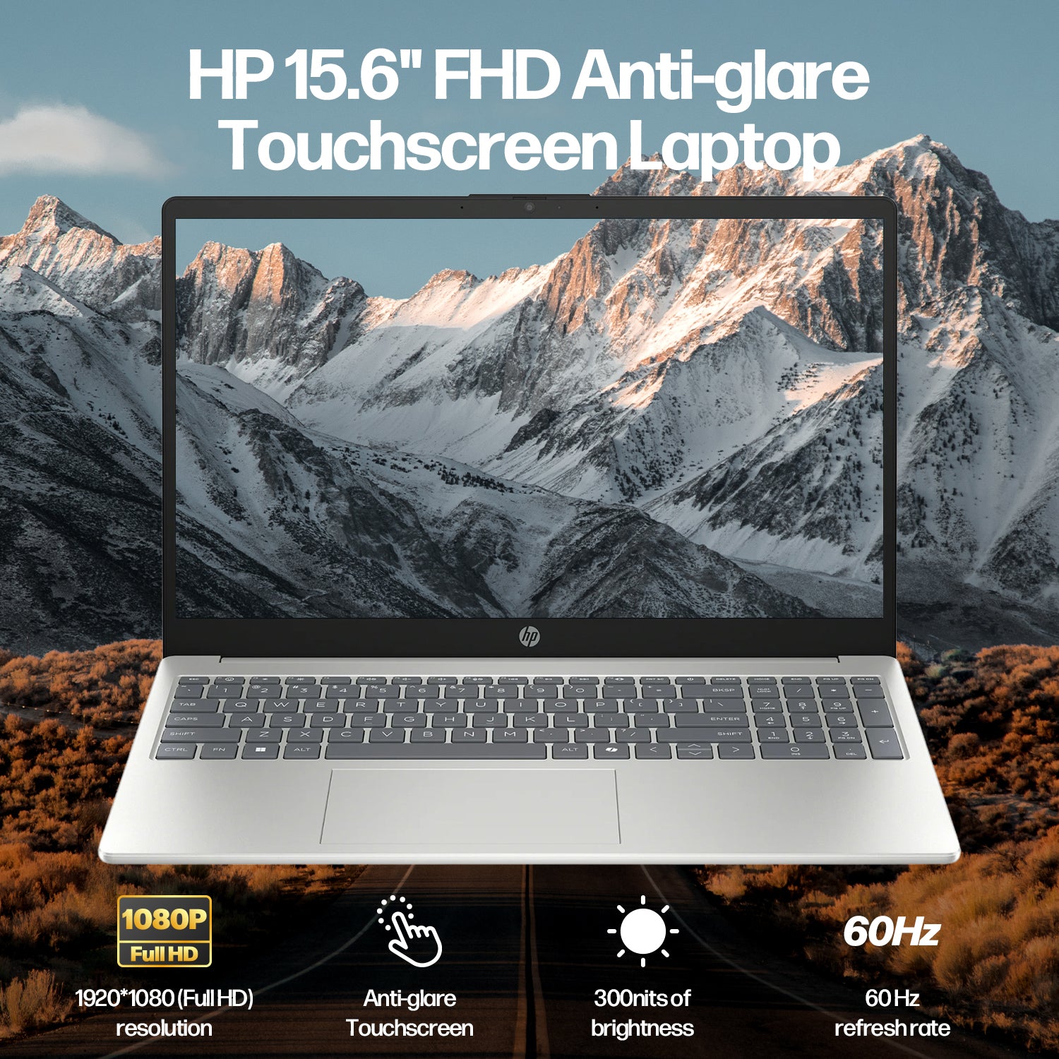 HP 15.6 inch Touchscreen Laptop Computer, 10-Core Intel Core 5 120U, 15.6