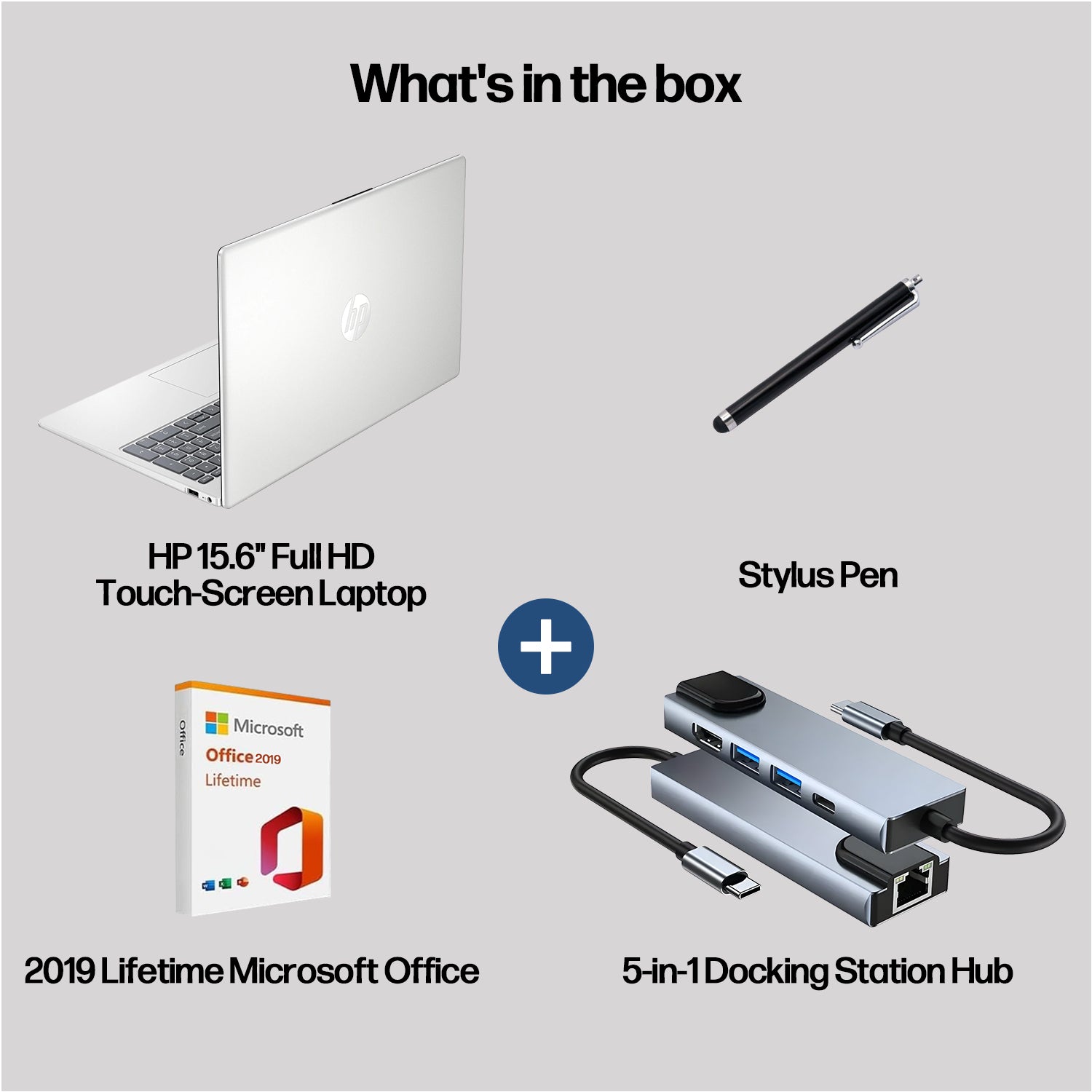 HP 15.6 inch Touchscreen Laptop Computer, 10-Core Intel Core 5 120U, 15.6