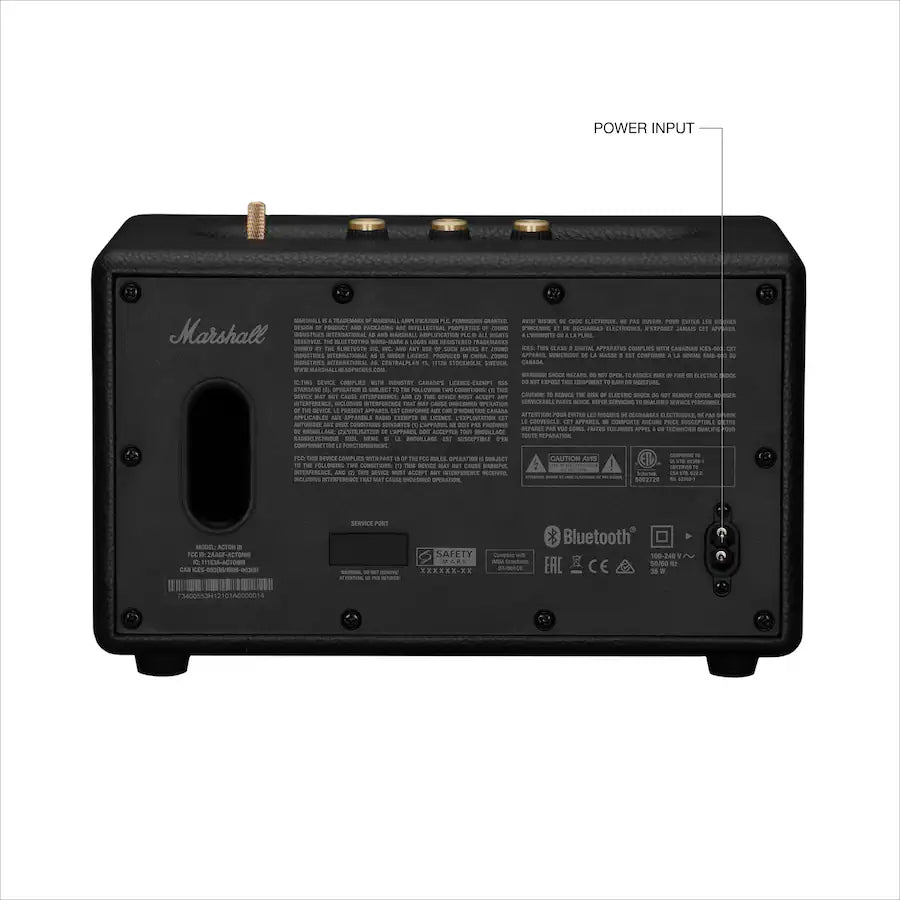 Marshall Acton III Bluetooth Home Speaker with Bass / Treble / Volume Controls and 3.5 mm Auxiliary Input, Black