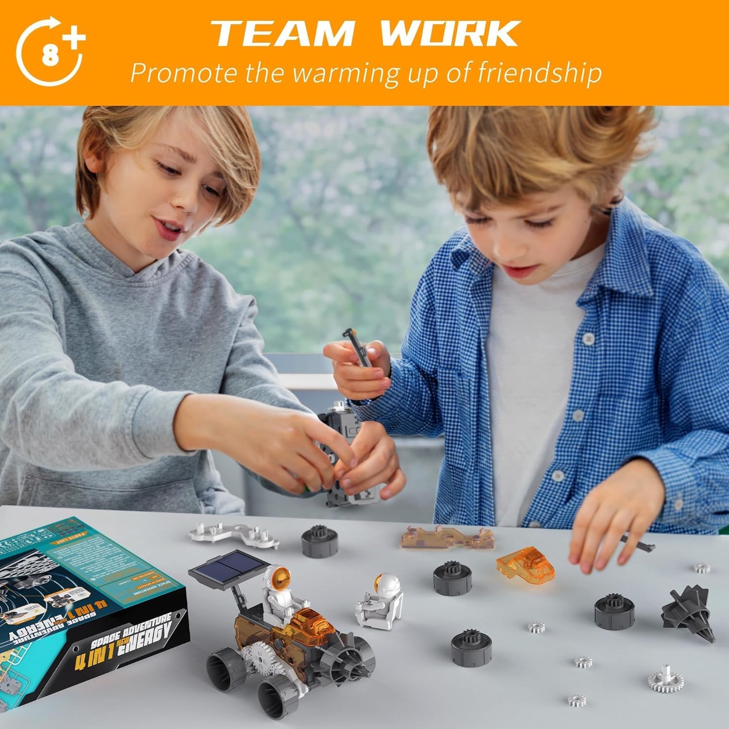 Solar Robot Kit - STEM Educational Space Robotics Set for Ages 8-12, Featuring Solar, Saltwater & Electrical Energy Experiments. A Perfect DIY Building Toy and Birthday Gift Idea for Boys & Girls