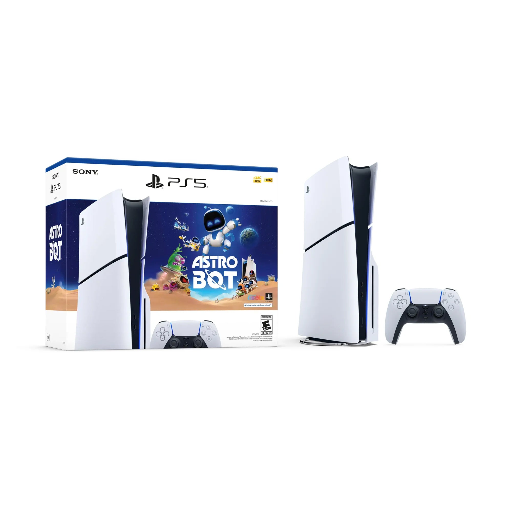 2025 New PlayStation 5 Slim Disc Edition ASTRO BOT Bundle and Mytrix Controller Case - White, Slim PS5 1TB PCIe SSD Gaming Console