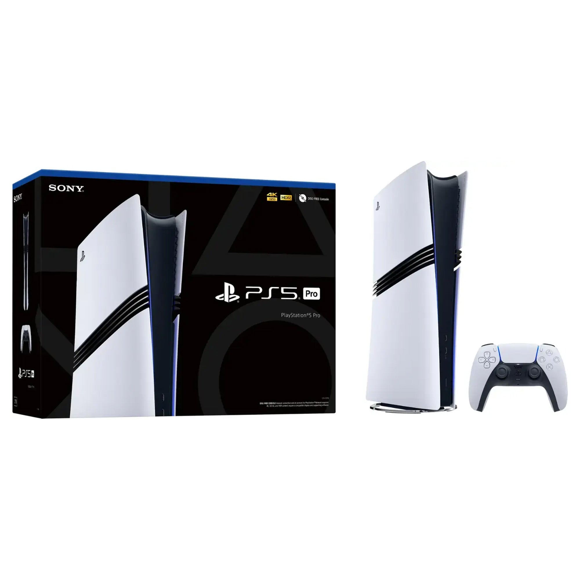 PlayStation 5 Pro Upgraded 4TB Digital Edition Console, Controller and Mytrix Controller Charger - White, Flagship Pro PS5 4TB PCIe SSD Gaming Console