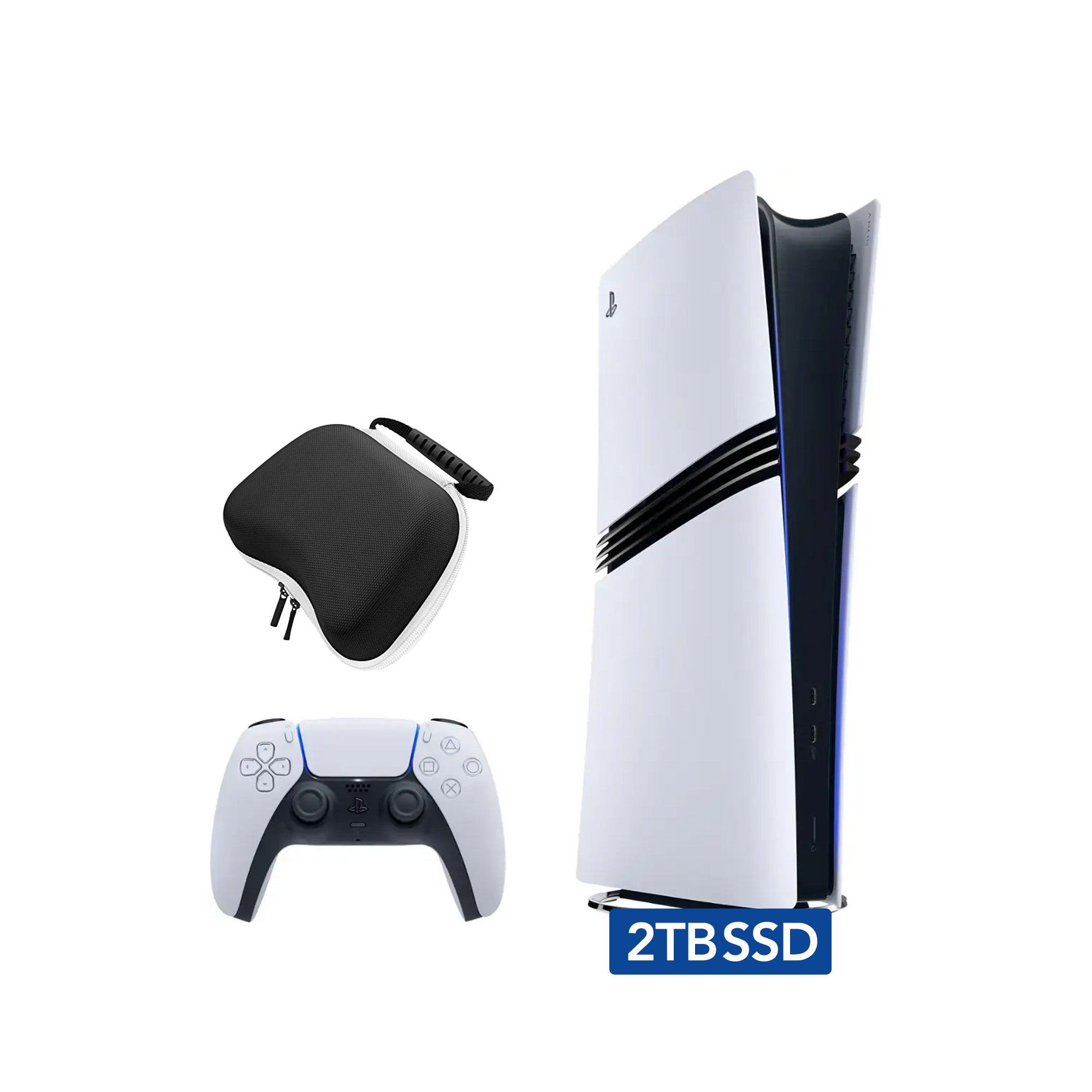 PlayStation 5 Pro Digital Edition Console, Controller and Mytrix Controller Case - White, Flagship Pro PS5 2TB PCIe SSD Gaming Console