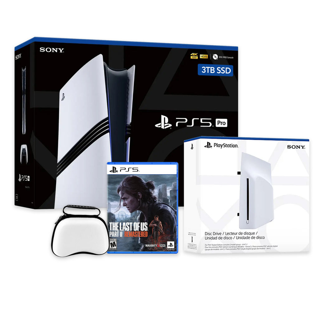 PlayStation 5 Pro 3TB SSD Console with Disc Drive, Wireless Controller and Case, The Last of Us Part II Remastered - CFI-7019 PS5 Pro