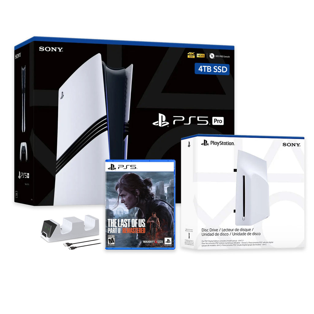 PlayStation 5 Pro 4TB SSD Console with Disc Drive, Wireless Controller and Charger, The Last of Us Part II Remastered - CFI-7019 PS5 Pro