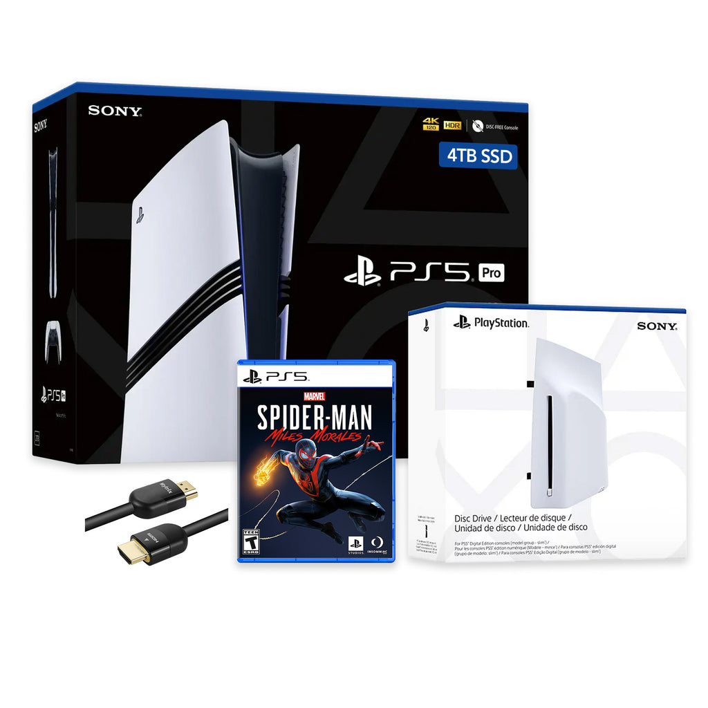 PlayStation 5 Pro 4TB SSD Console with Disc Drive, Wireless Controller and Spider-Man: Miles Morales - CFI-7019 PS5 Pro