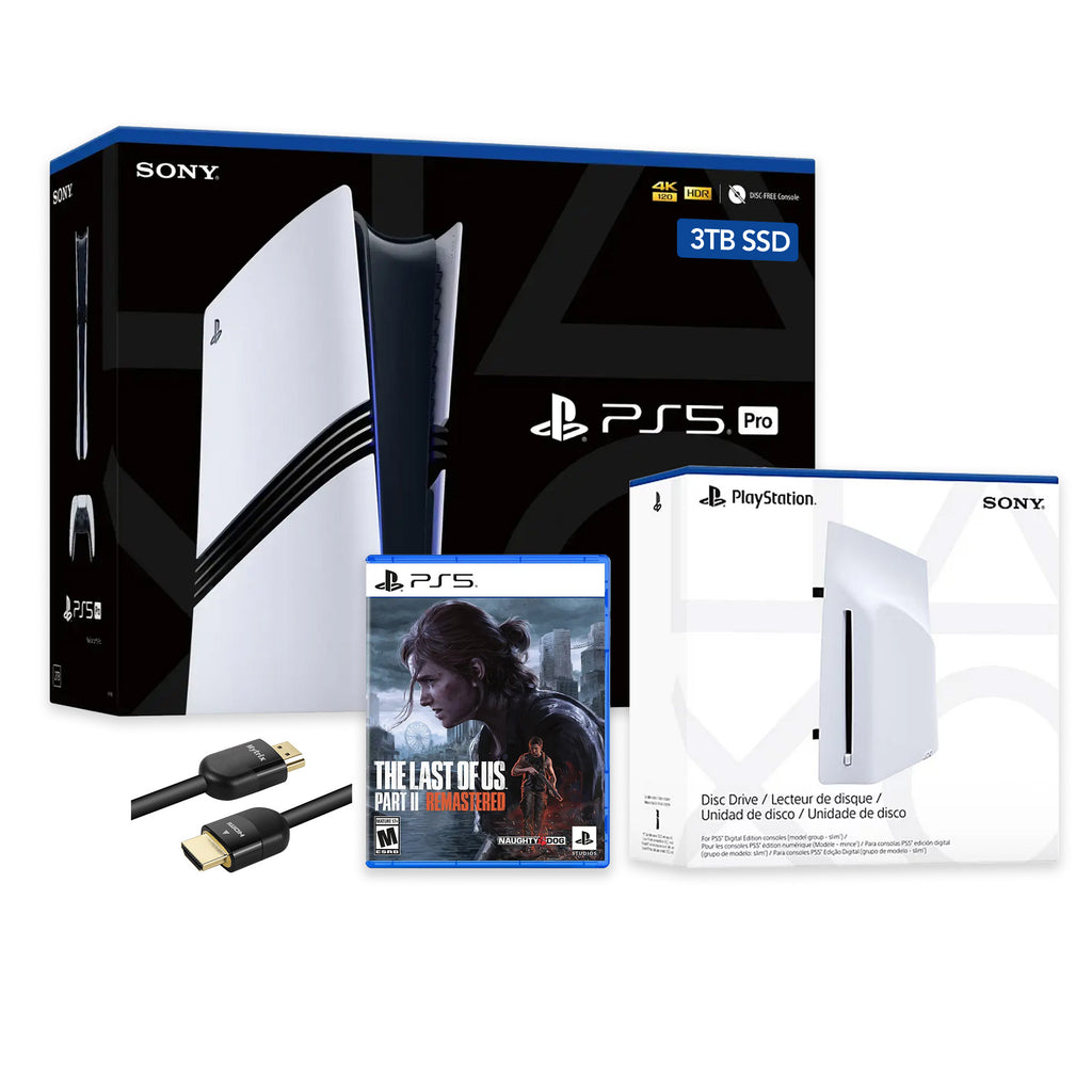 PlayStation 5 Pro 3TB SSD Console with Disc Drive, Wireless Controller and The Last of Us Part II Remastered - CFI-7019 PS5 Pro