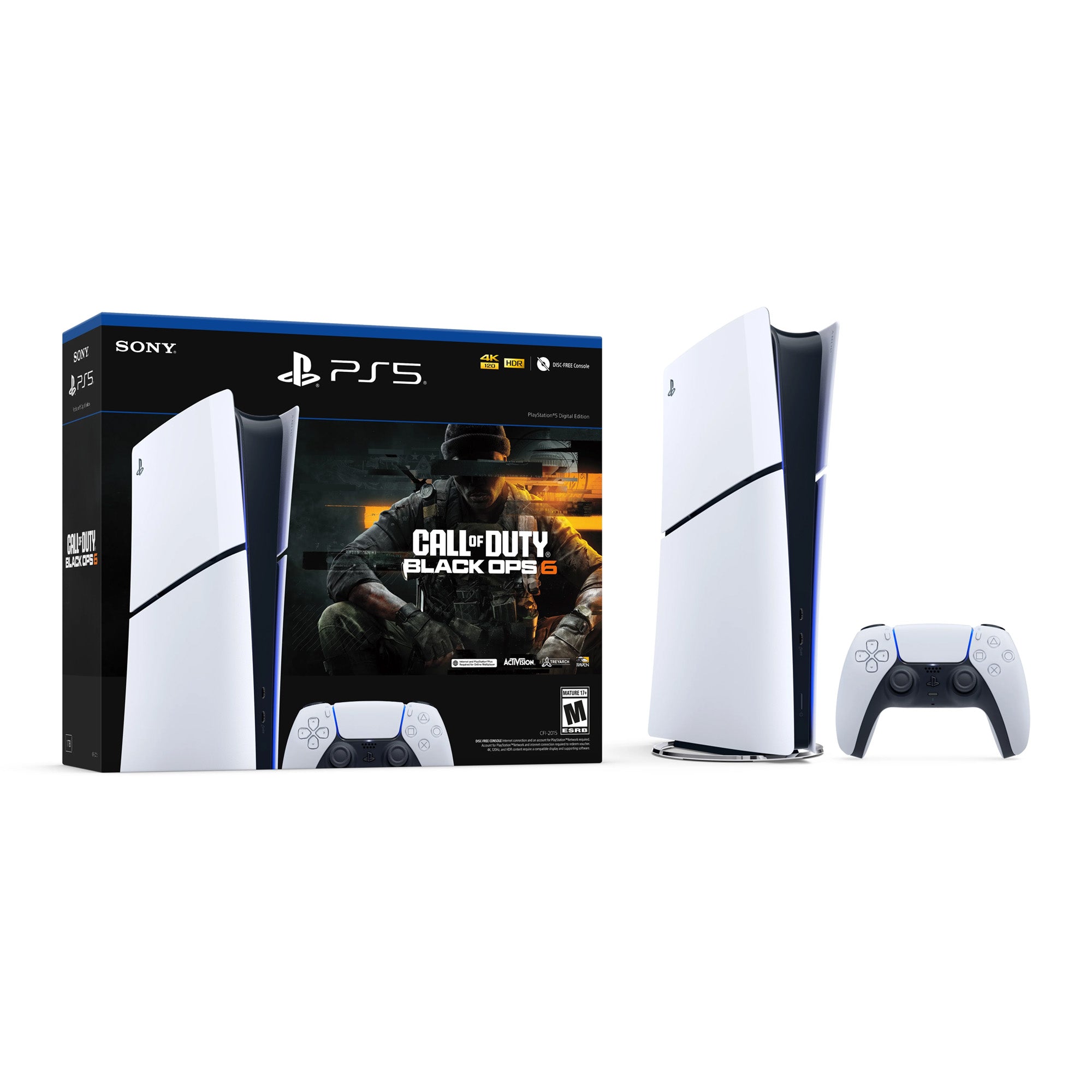 2025 New PlayStation 5 Slim Upgraded 2TB Digital Edition Call of Duty: Black Ops 6 Bundle and Mytrix Controller Case - White, Slim PS5 2TB PCIe SSD Gaming Console