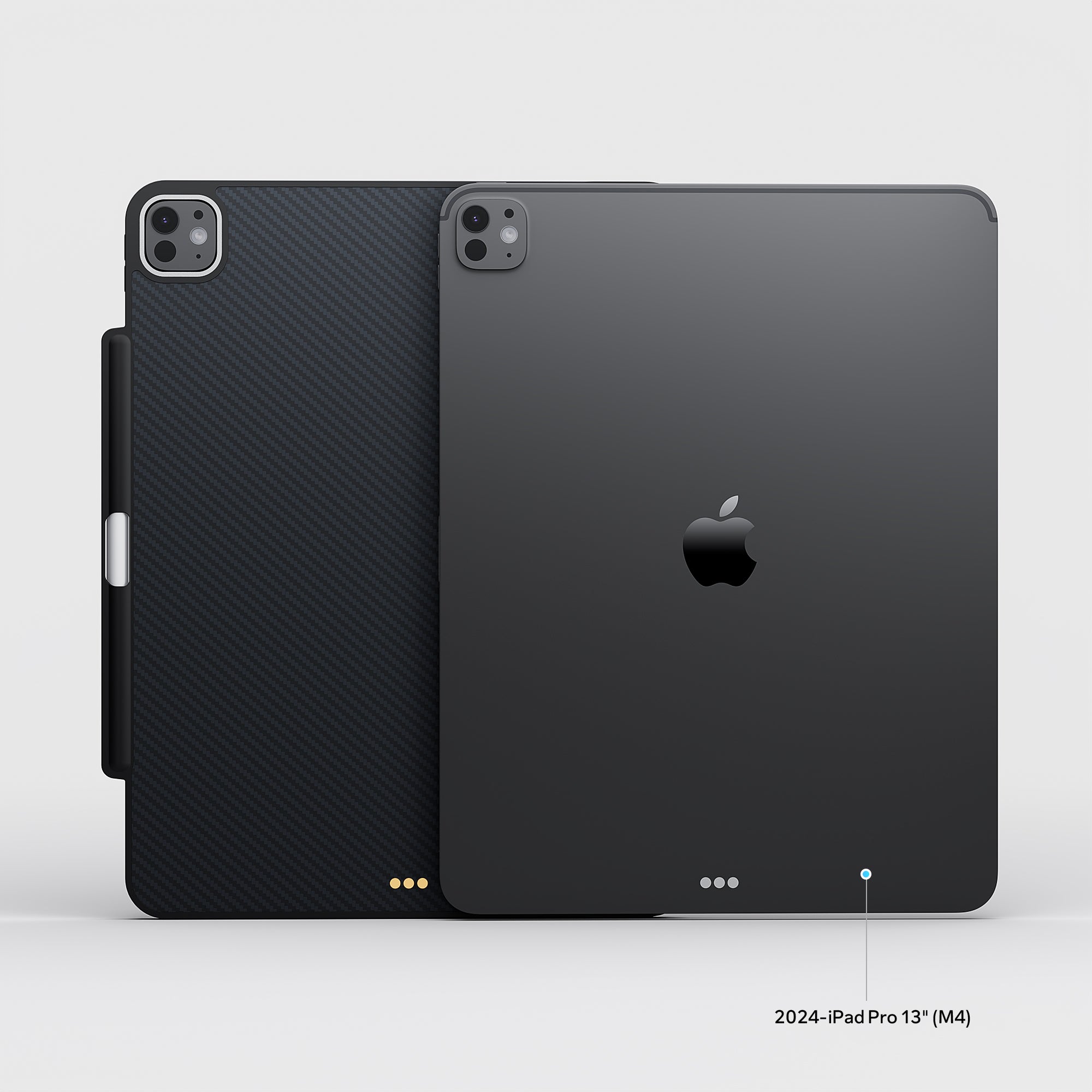 iPad Pro 13 inch Case (M4, 2024) with Pencil Holder, Magnetic Case Compatible with Magic Keyboard, Support Apple Pencil Charging, Slim Protective Cover with Carbon Fiber Texture