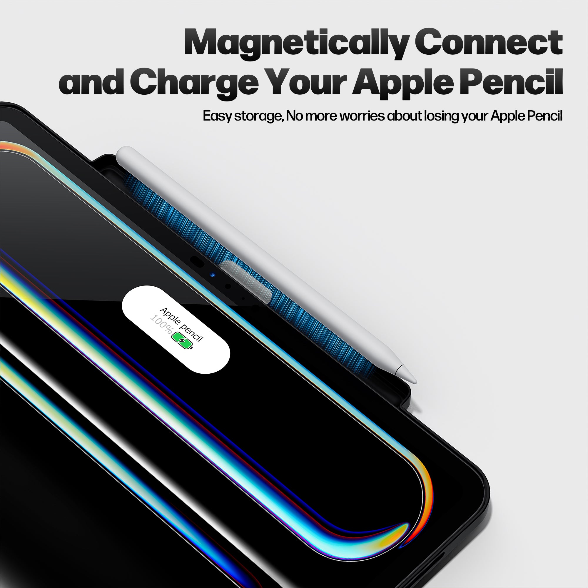 iPad Pro 13 inch Case (M4, 2024) with Pencil Holder, Magnetic Case Compatible with Magic Keyboard, Support Apple Pencil Charging, Slim Protective Cover with Carbon Fiber Texture