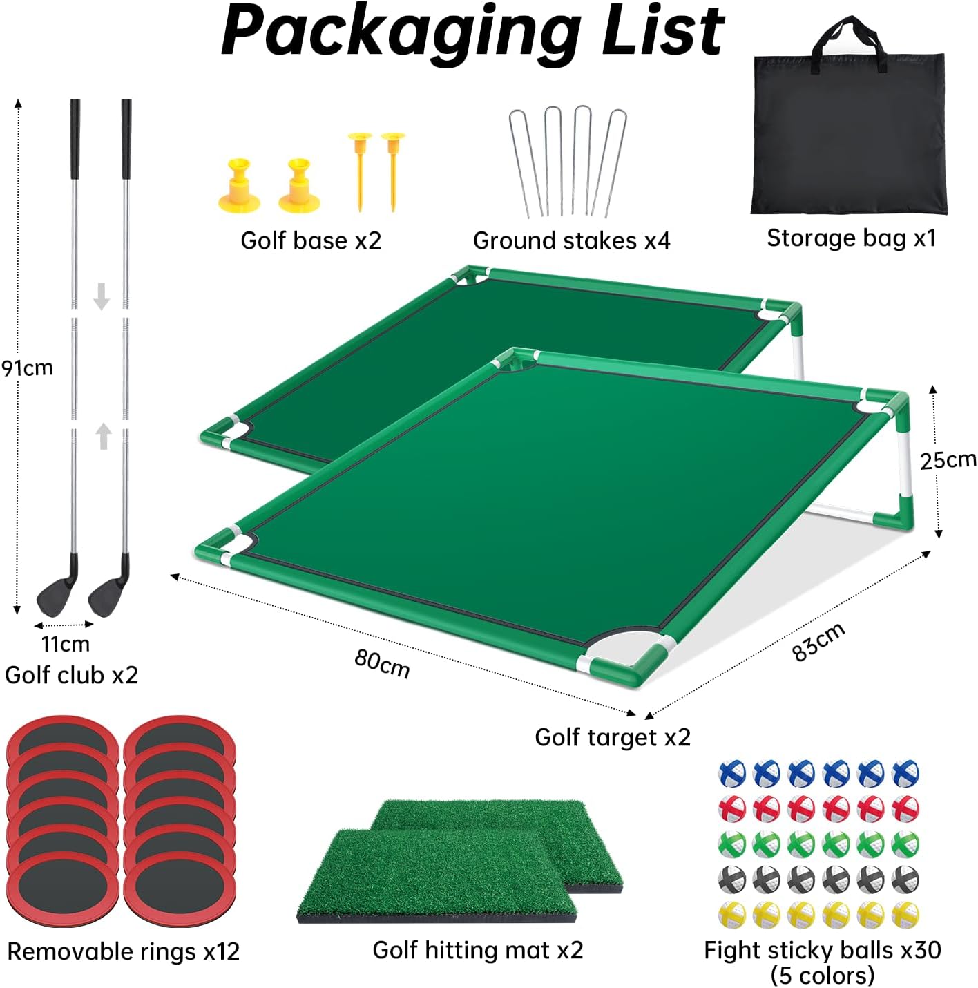 Golf Chipping Cornhole Set - 20 Velcro Balls, Putting Mat, Putter and Carrying Bag - Target Games for Golfers, Fathers, Indoor Outdoor Backyard